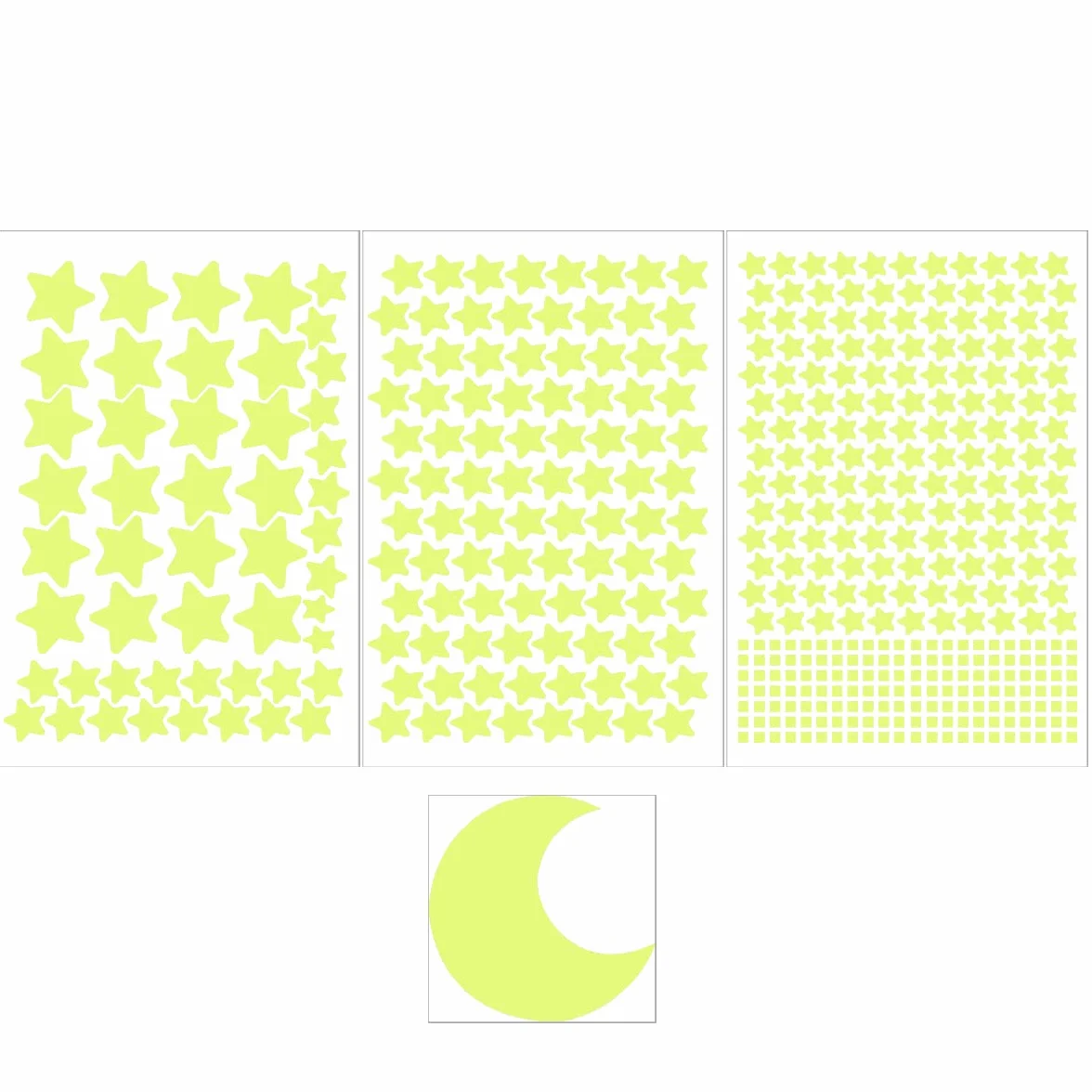 Étoiles Phosphorescentes Lumineux 455 Autocollants Fluorescent Stickers Phosphorescents Plafond Muraux Décoration Chambres Enfants