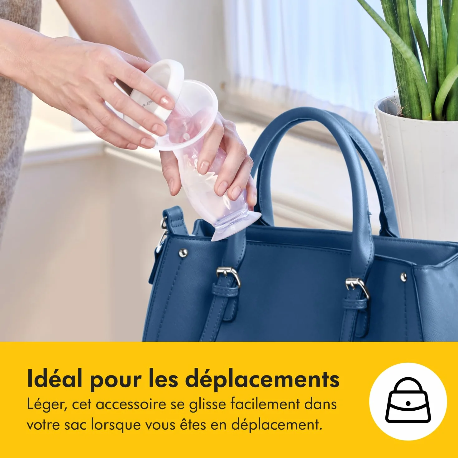 Medela recueil lait maternel en silicone avec base ventouse couvercle stockage