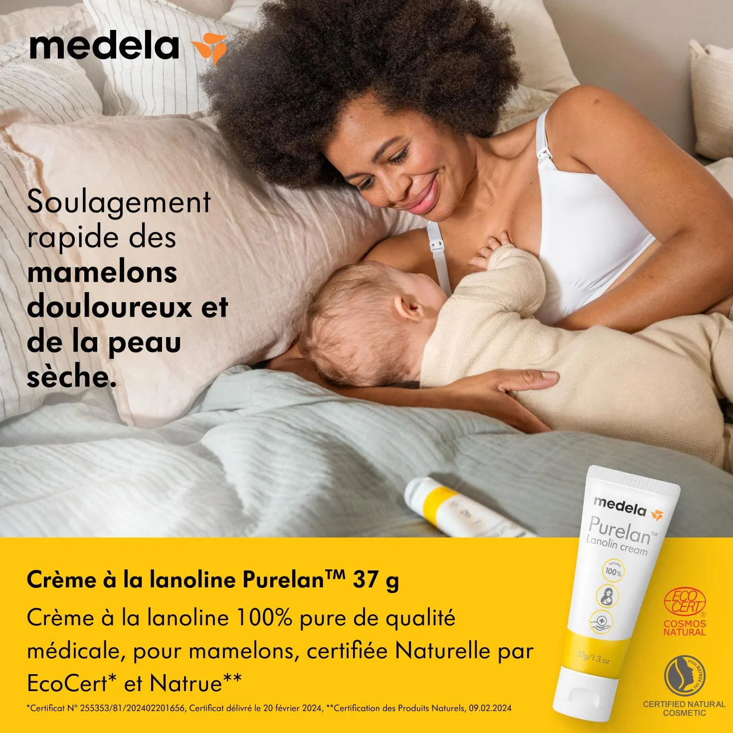 Medela Purelan Crème d'allaitement à la lanoline 100% naturelle hypoallergénique 37g