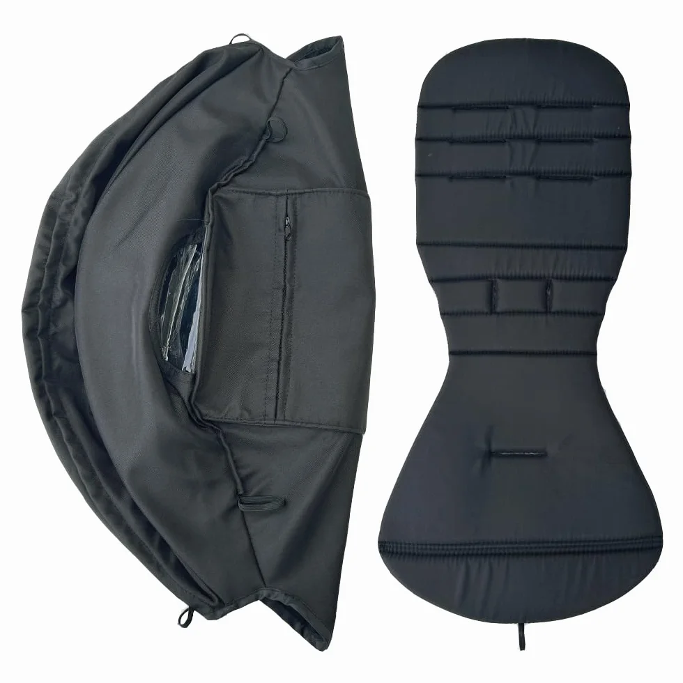 Babyzen YOYO 2 YOYO+ Auvent Coussin Siège Poussette Kit Remplacement Tissu Imperméable Double Couche Noir