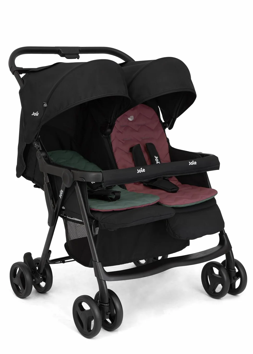 Poussette double JOIE AIR TWIN côte à côte 15 kg UPF 50+ pliage facile pluie incluse Shale