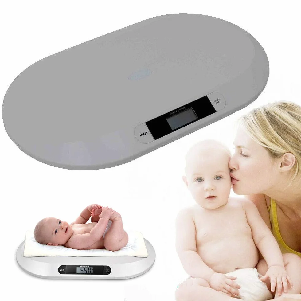 Pèse-bébé électronique numérique 20 kg 44 LBS 55 cm x 32 cm x 3 cm