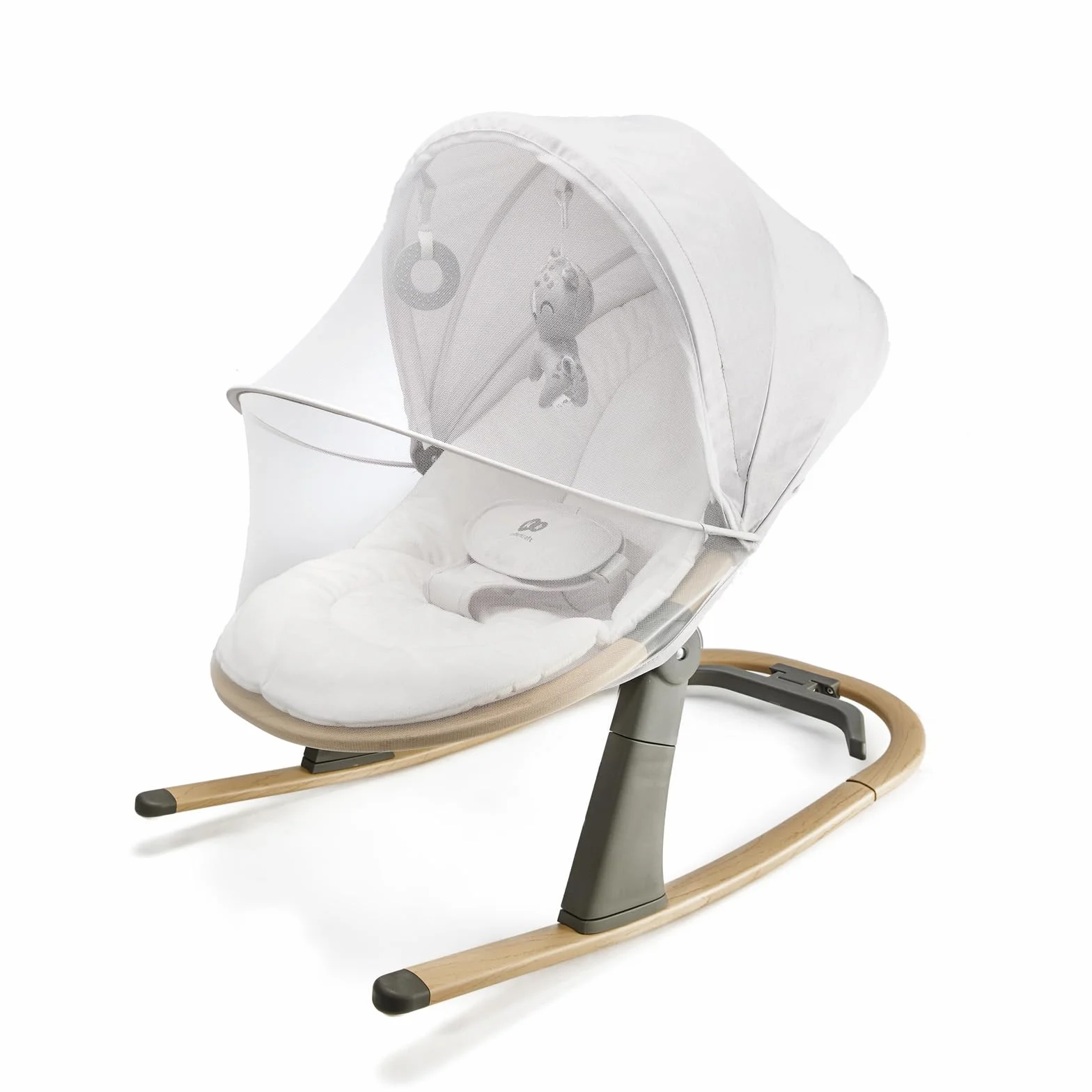 Kinderkraft ELSU Transat Bébé 2en1 évolutif 0-9kg Balancelle Moustiquaire Jouets Pliable Gris