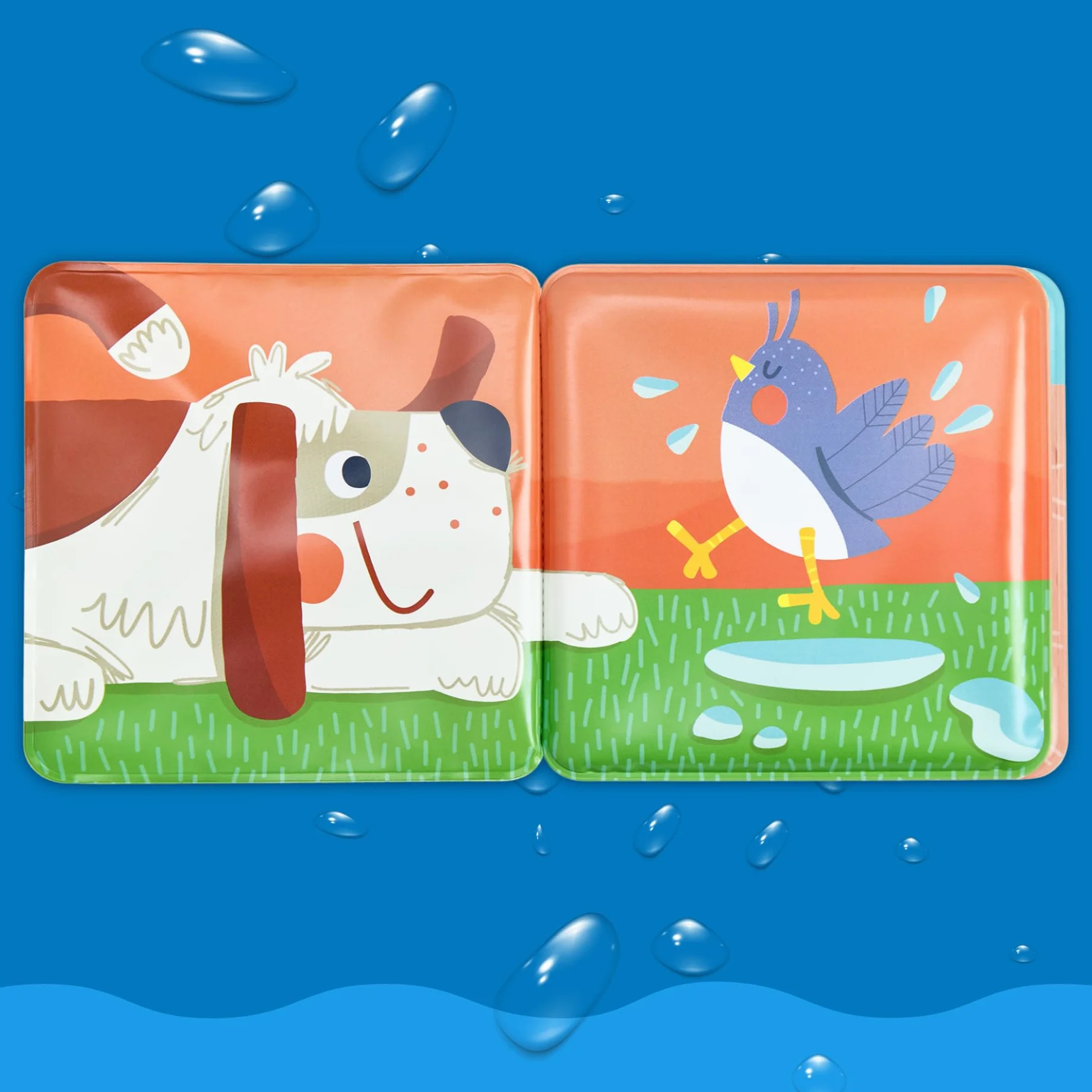 HABA Livre de Bain Les Amis des Animaux - Plaisir Aquatique dès 6 Mois avec Fonction cliquetis colorée