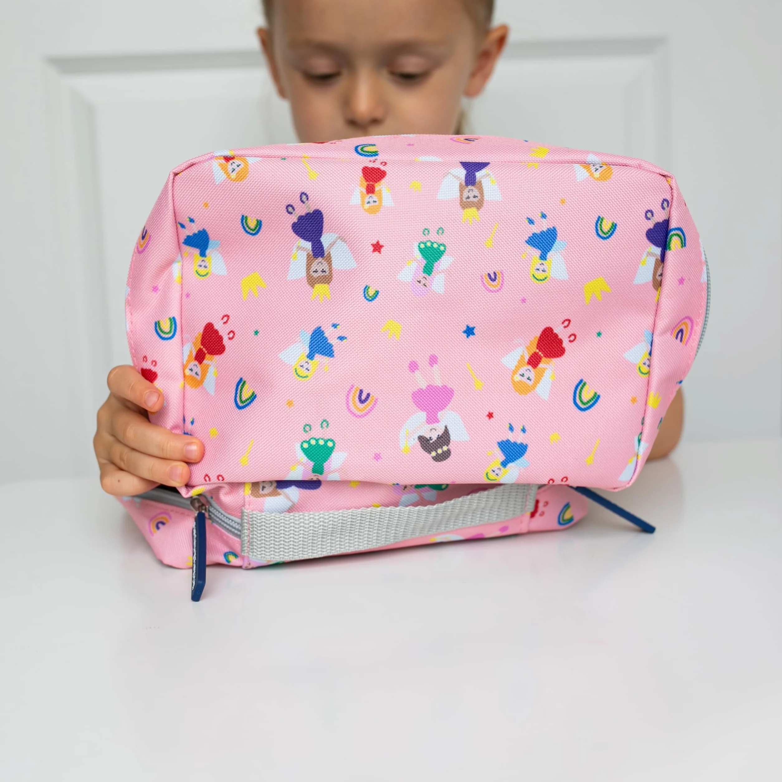 Sac de Lavage de Voyage pour Enfants Suspendu Organisateur Léger Extensible avec Compartiment zippé Poignée Crochet Fées