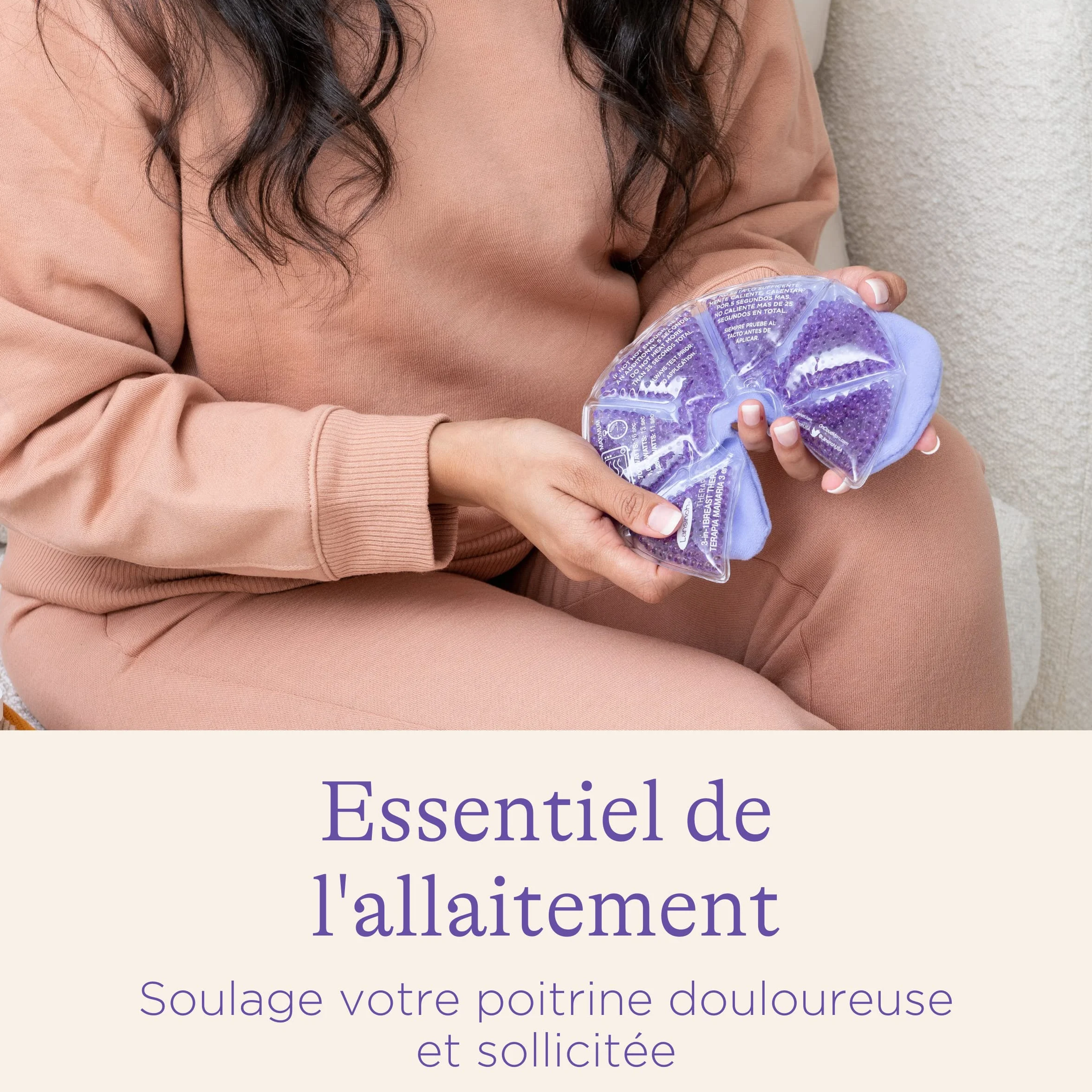 Lansinoh Compresses 3-en-1 chaud/froid allaitement réutilisables thérapie thermique maman