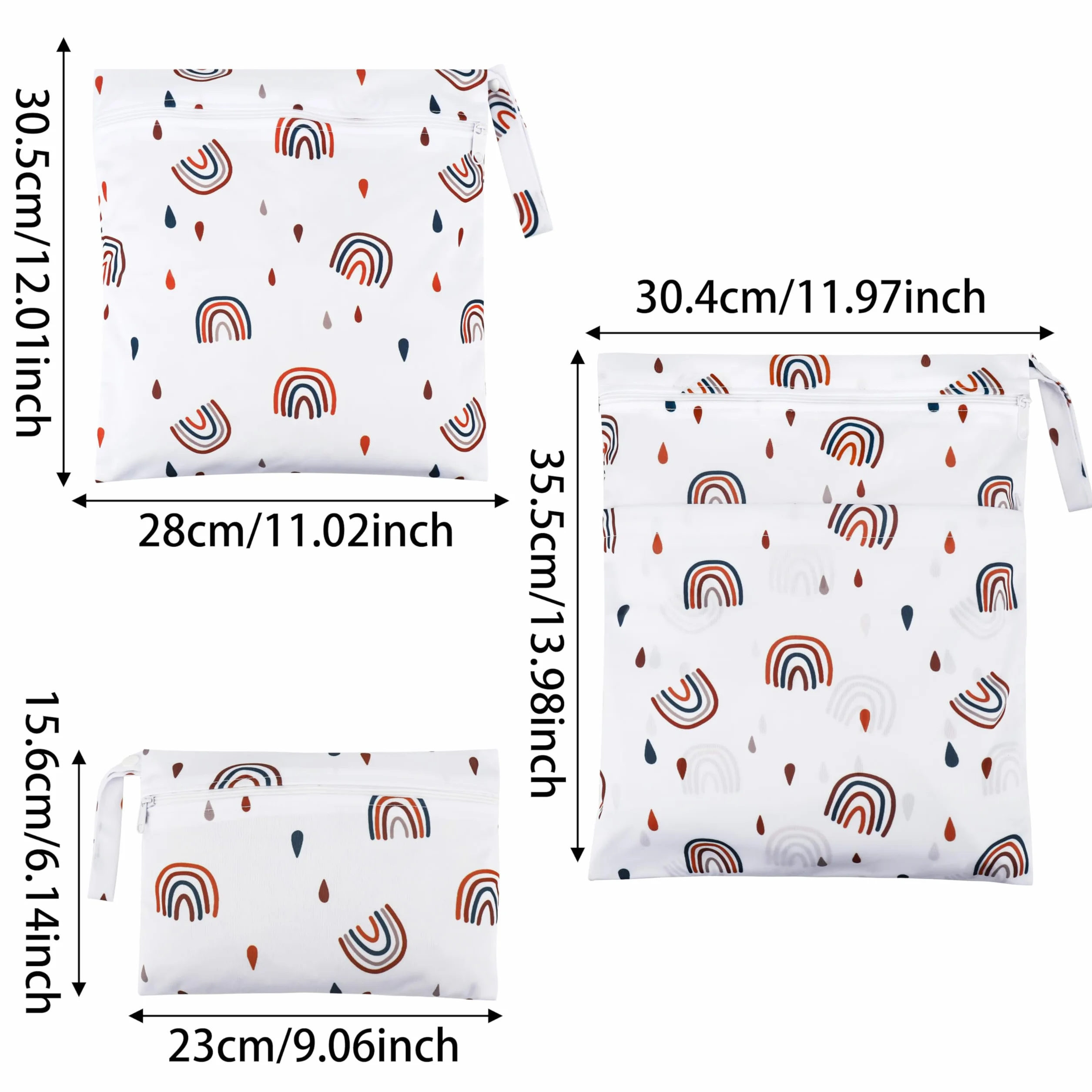 Zocipro Grand Sac à Couches Lavables Imperméable pour Bébé - Zippé pour Voyages