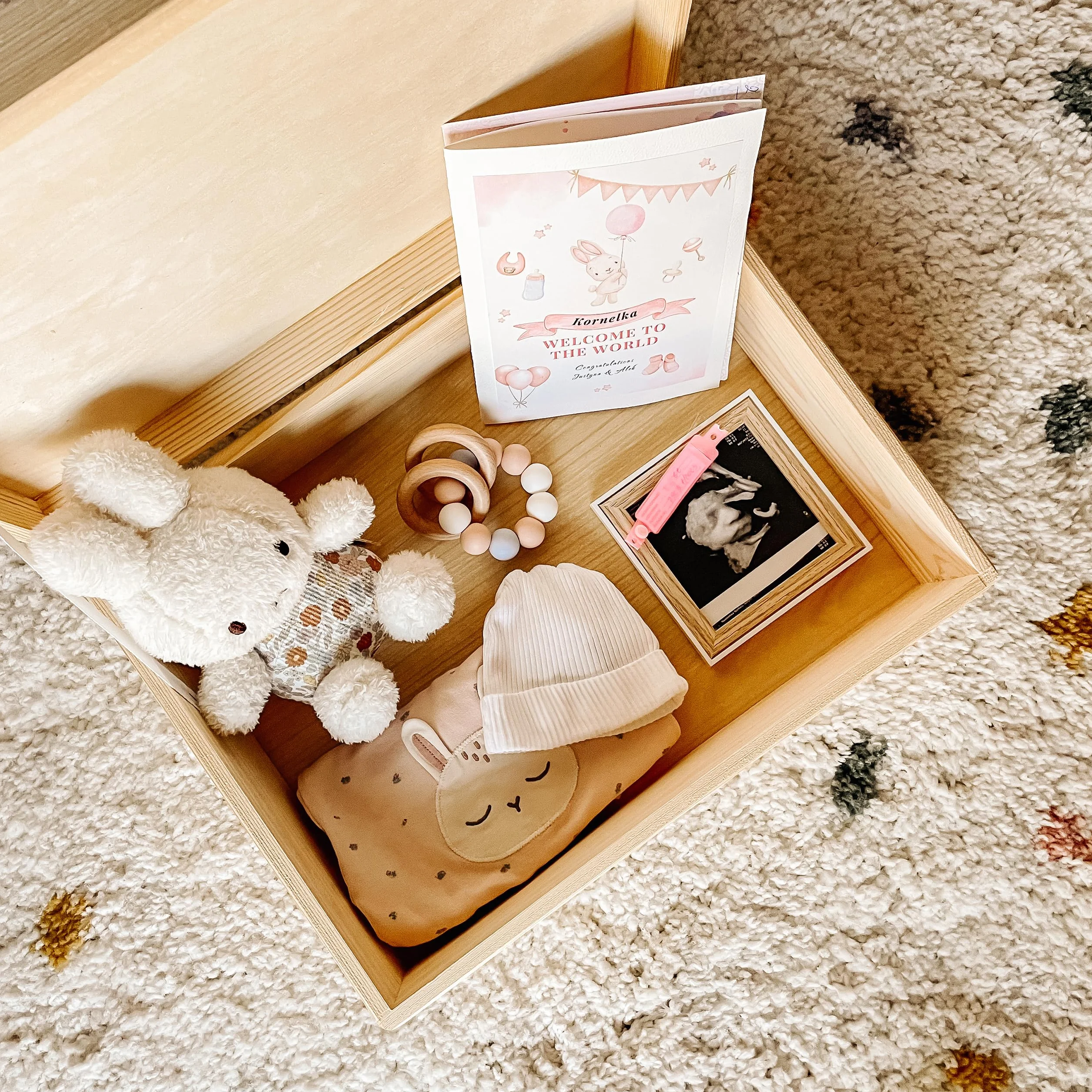 Creative Deco Boîte à Souvenirs Bébé Personnalisé Animaux de la Forêt 40 x 30 x 14 cm Cadeau Naissance Fille Garçon Bois