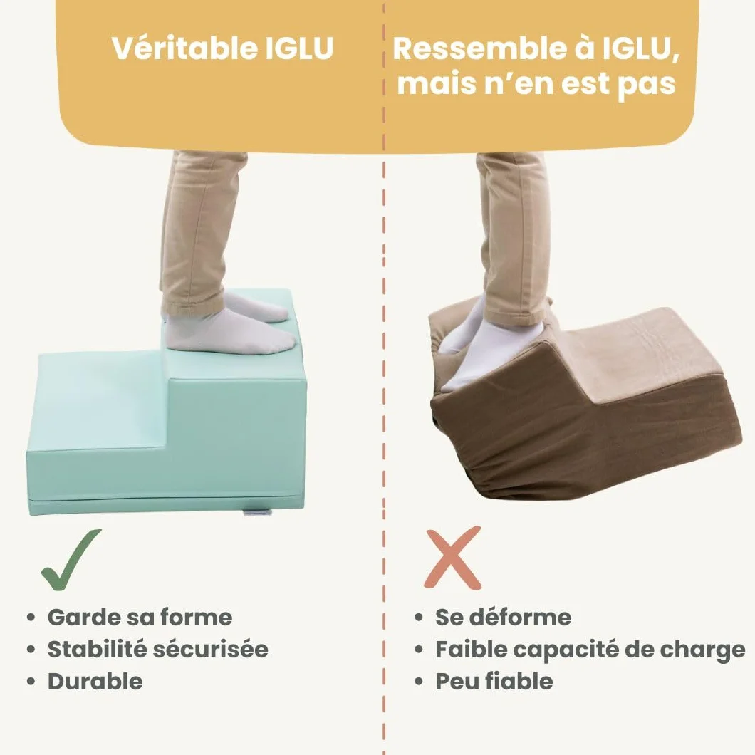 IGLU Soft Play Corner Climber Parcours de Motricité 5 Modules XL Mousse Bébé Enfant Blocs Construction Souples Jeu d’Éveil Montessori Toboggan Intérieur Automne Pastel