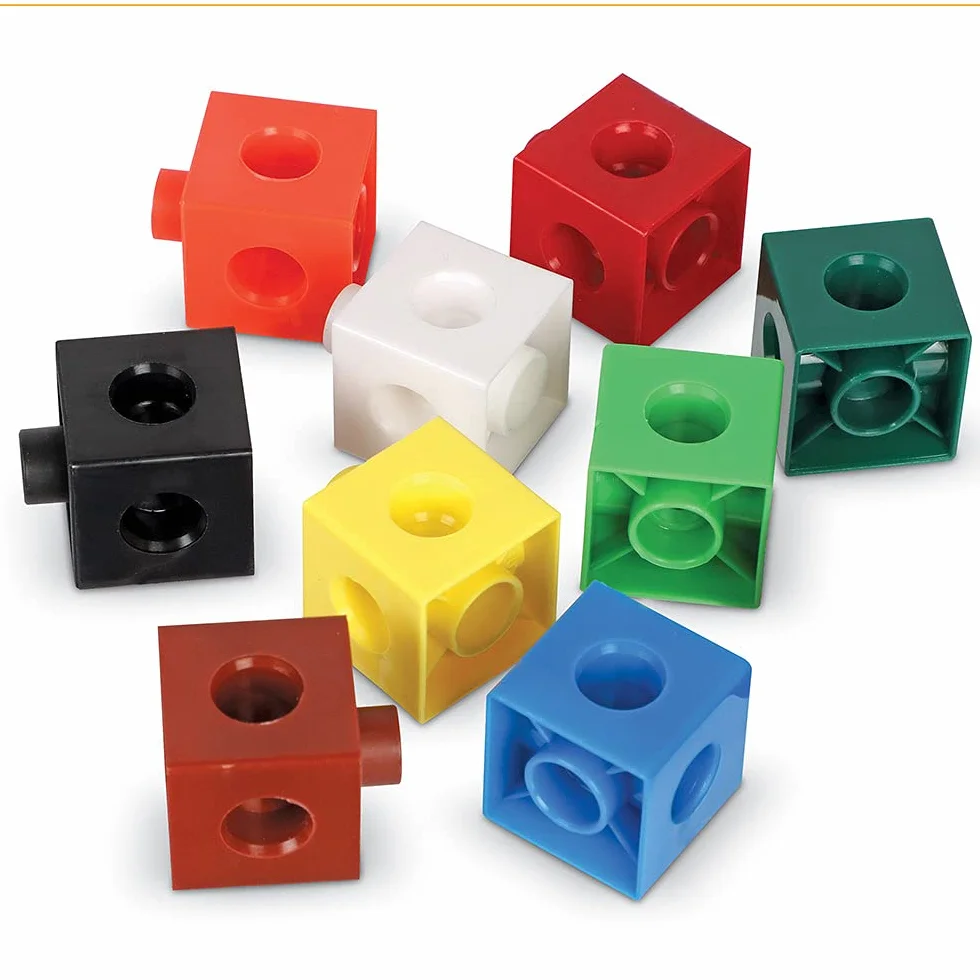 Learning Resources Cubes Éducatifs 100 Pièces Emboîtables 2 cm 10 Couleurs Montessori Mathématiques