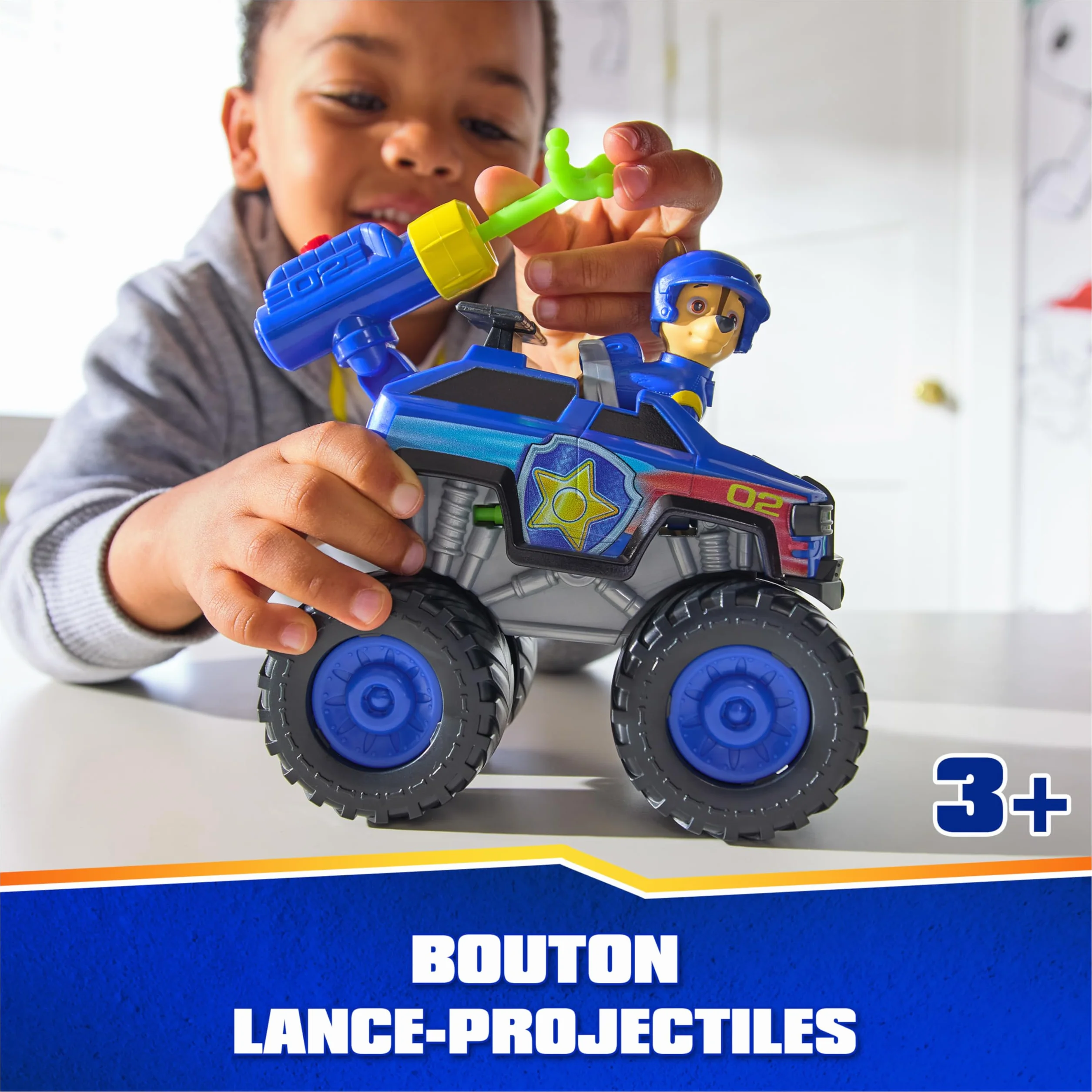 Paw Patrol Pat Patrouille Chase Rescue Wheels Véhicule Figurine Voiture À Collectionner 2 Projectiles Tout-Terrain Jouet Enfant 3 Ans+
