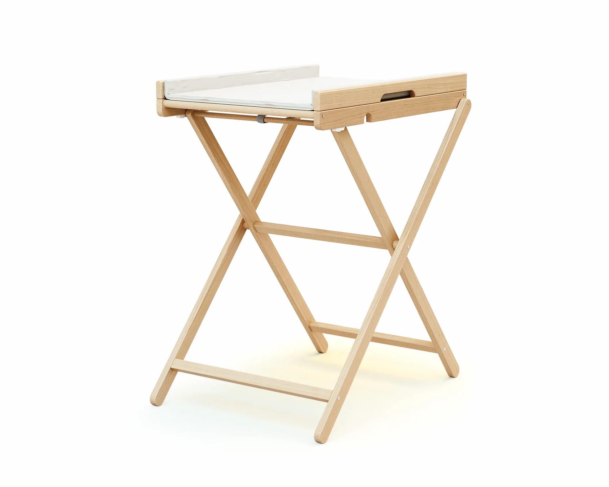 Table à langer pliante PALA Hêtre verni 78x58x90,5 cm avec matelas PVC