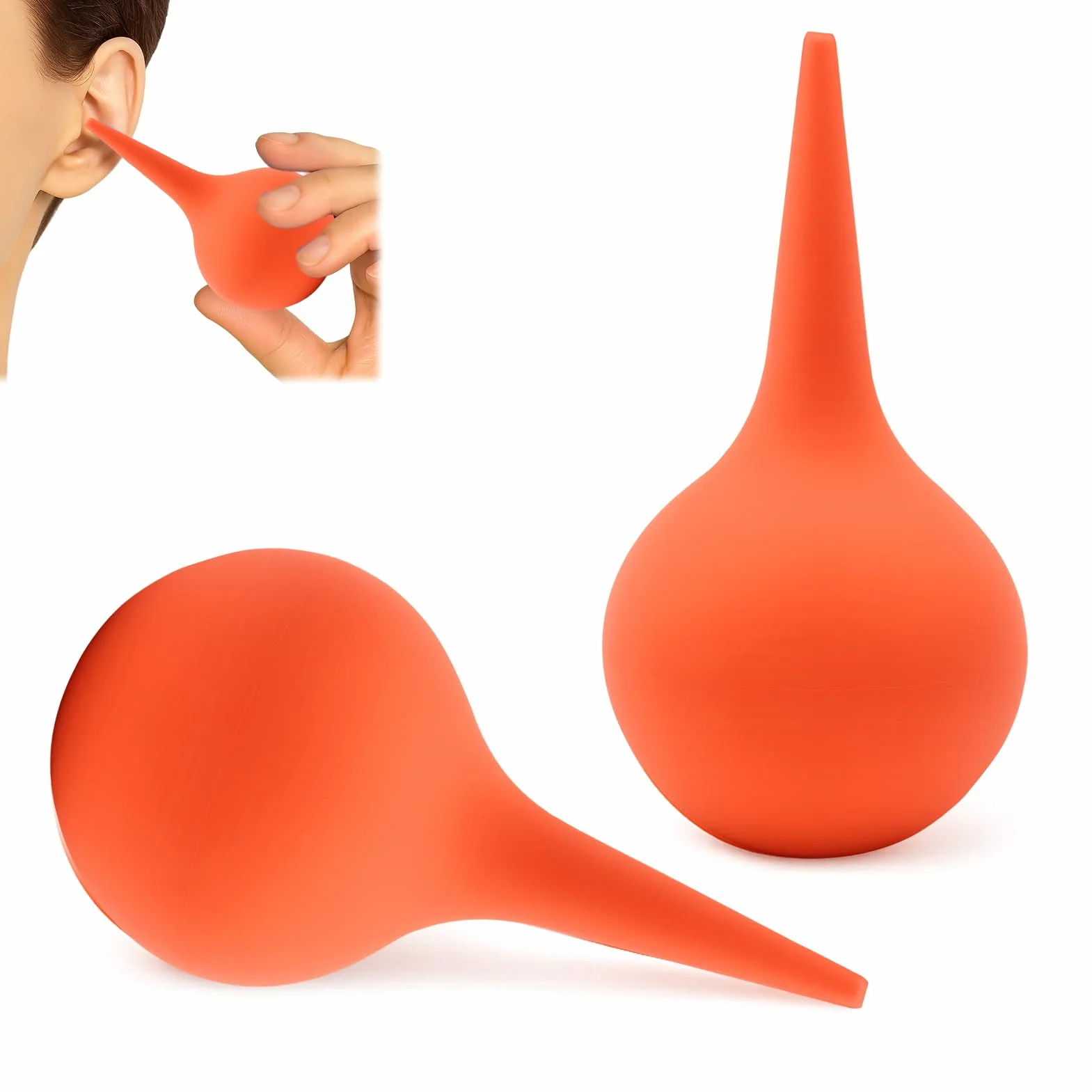 Poire Oreille Lavement Oreilles Doux Seringue Nettoyage Oreille Rouge 60 ML