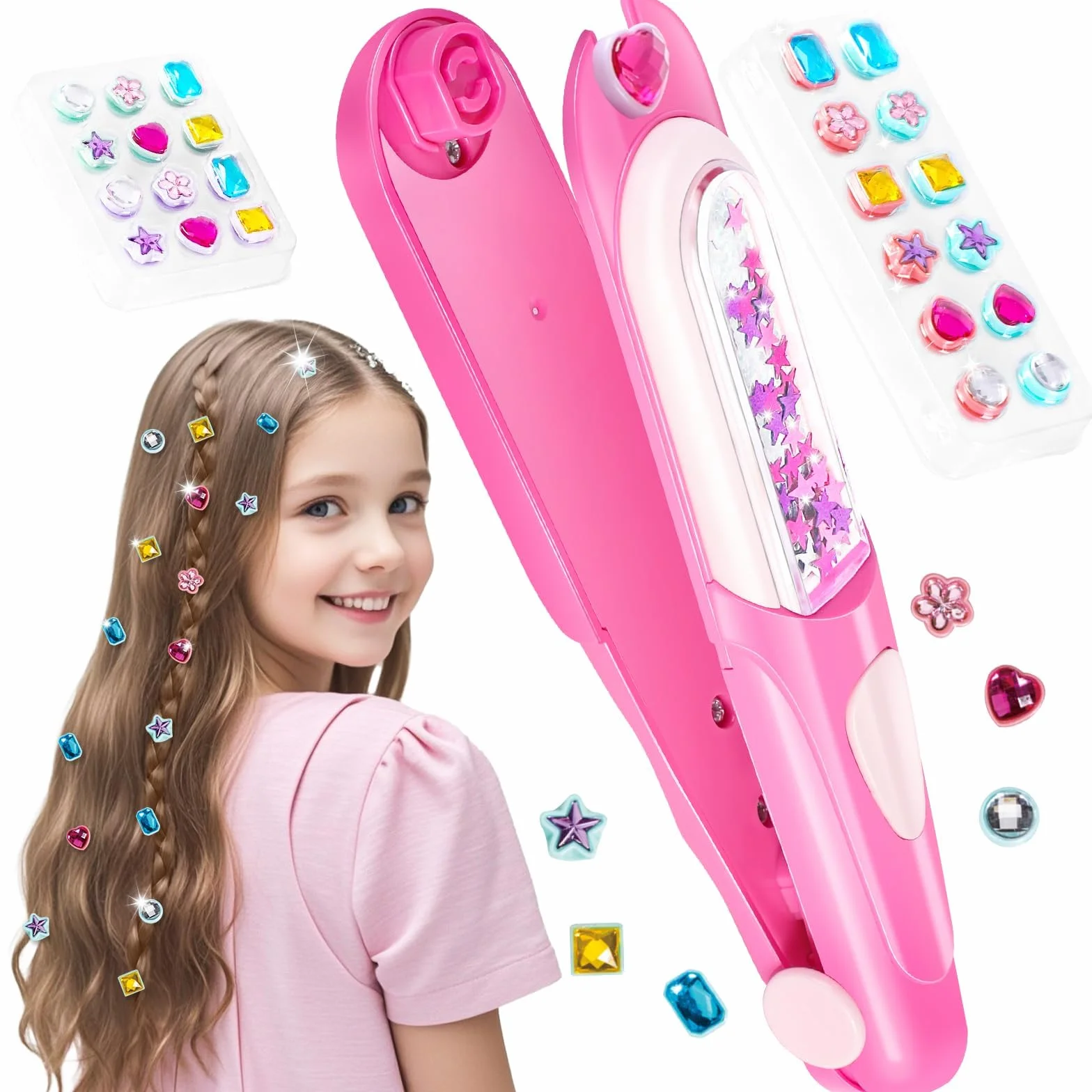 Kit Gemmes Cheveux Jeux Fille 4-10 Ans Travaux Créatifs Cadeau Anniversaire