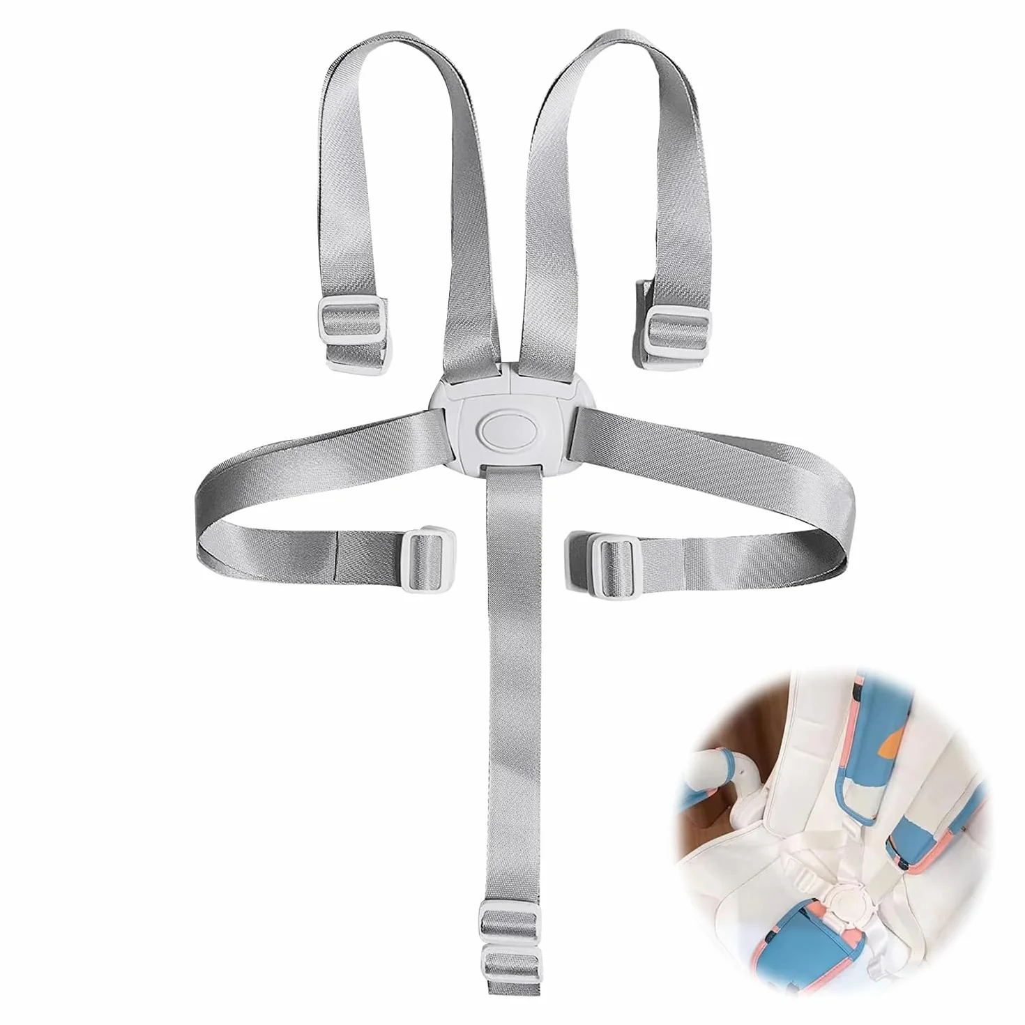 Harnais Chaise Haute Bébé, Ceinture de Sécurité 5 Points Sangle Universelle Rechange