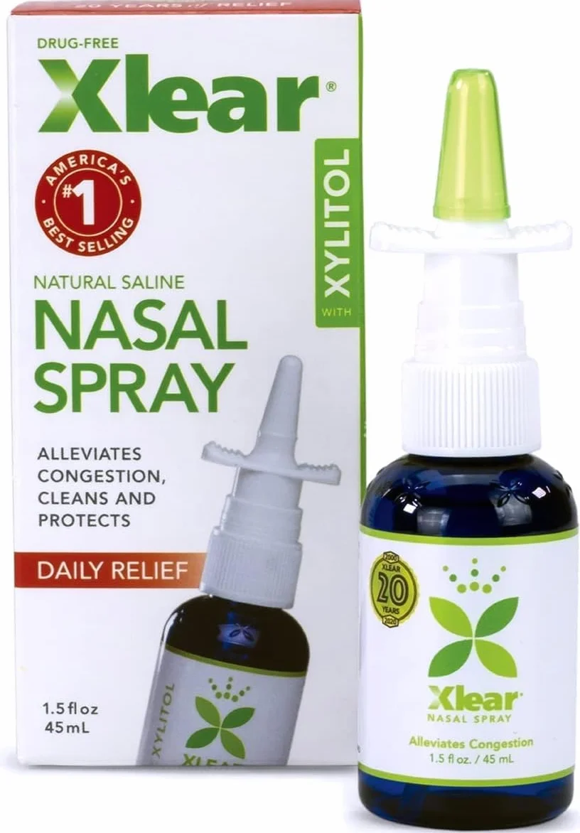 Xlear Spray Nasal Naturel au Xylitol Nettoyant Hydratant Nez 45 ml