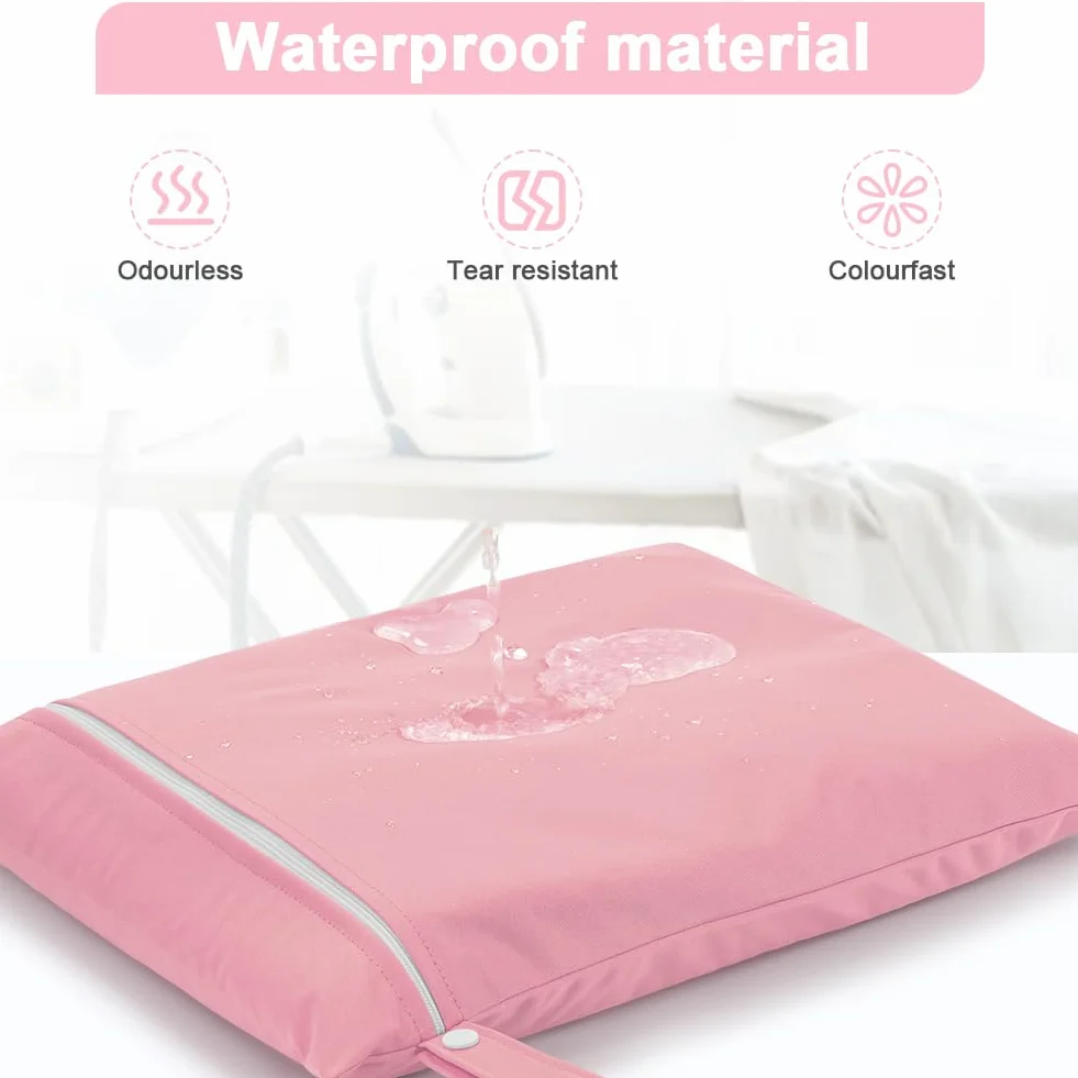 Sac Linge Sale Étanche Lavable avec Poignée et Fermeture Éclair pour Maillots de Bain Mouillés