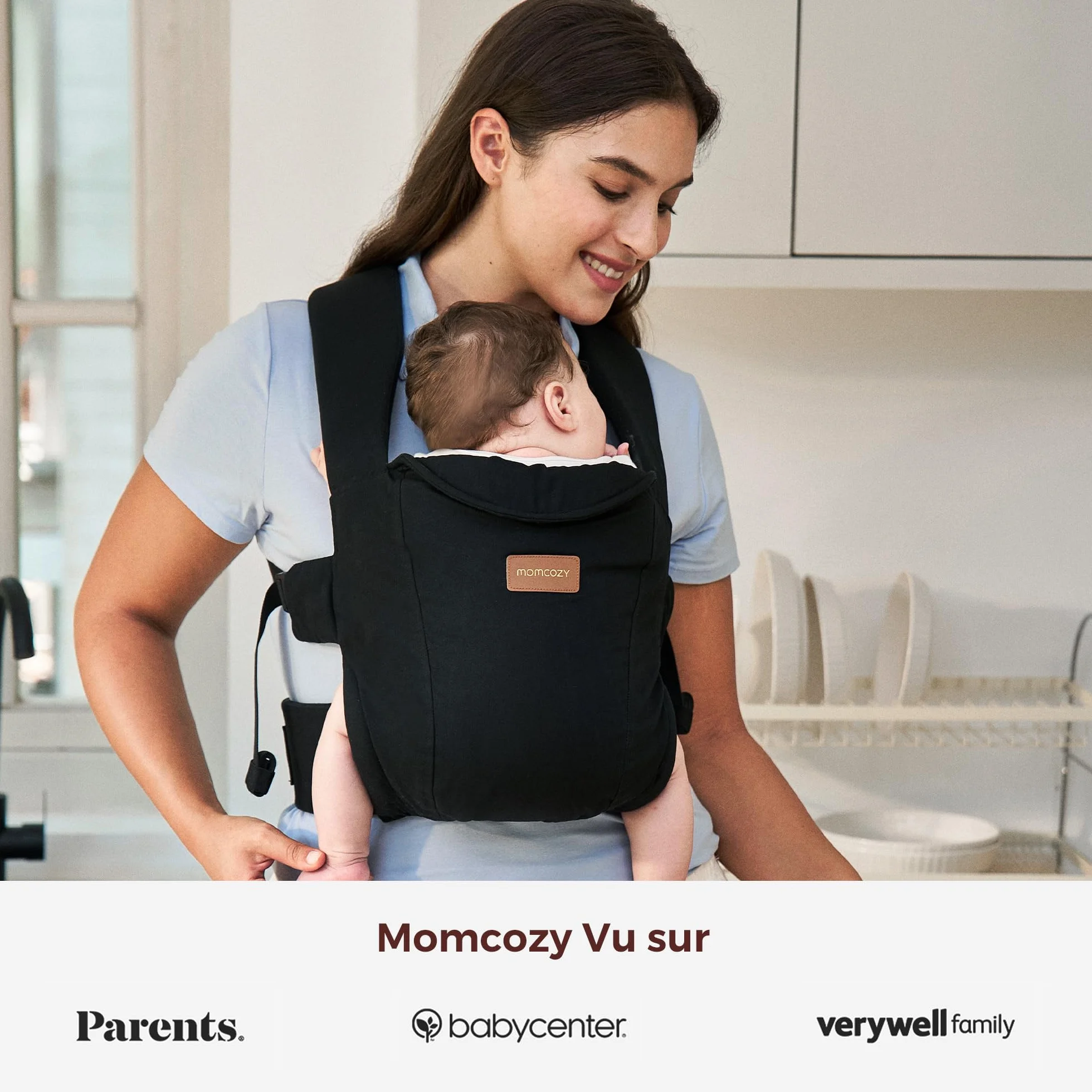 Momcozy Porte-bébé nouveau-né dès la naissance 3-11 kg Noir