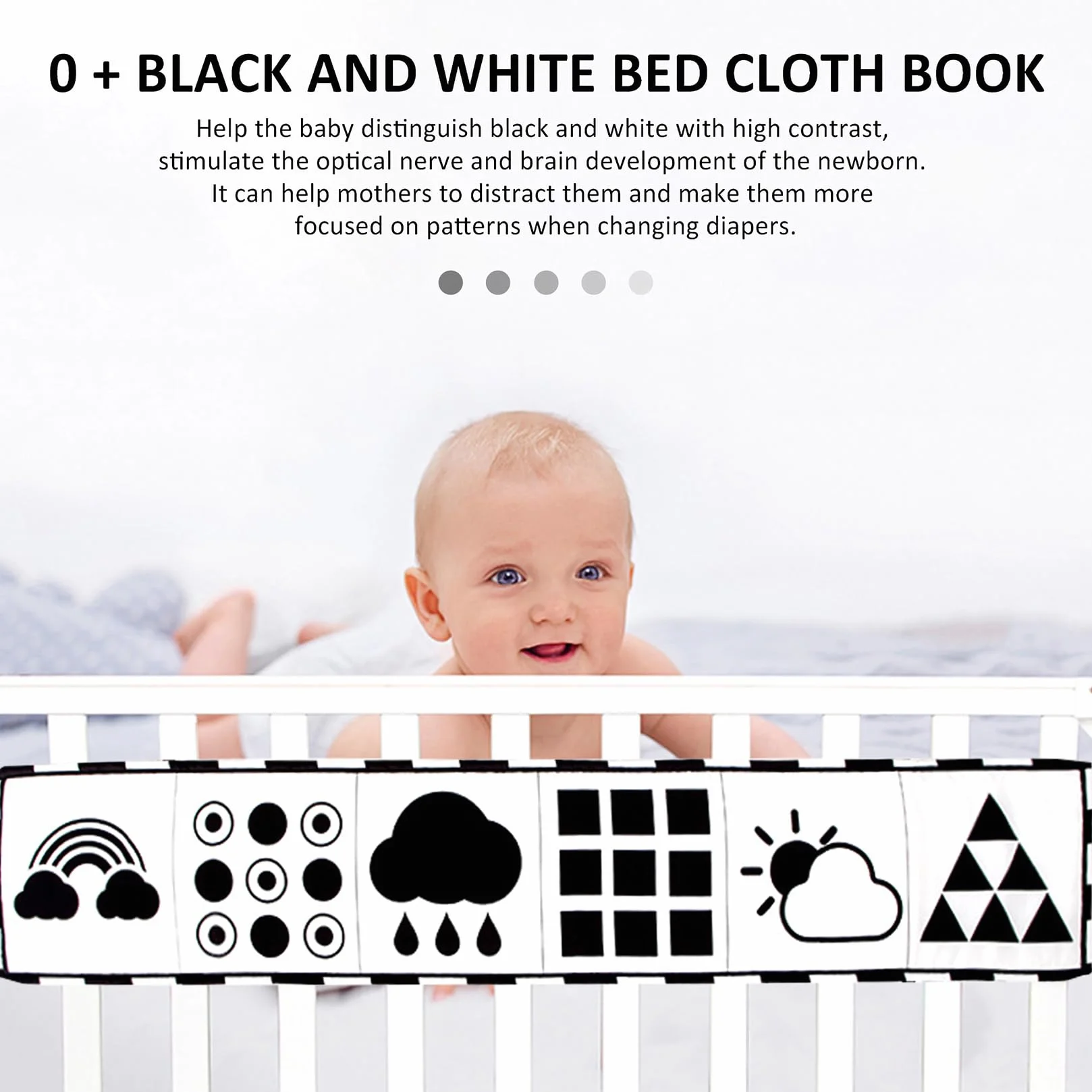 Livre Sensoriel Bébé Noir et Blanc Jeux Eveil Jouets 0-3-6 Mois Nouveau-né