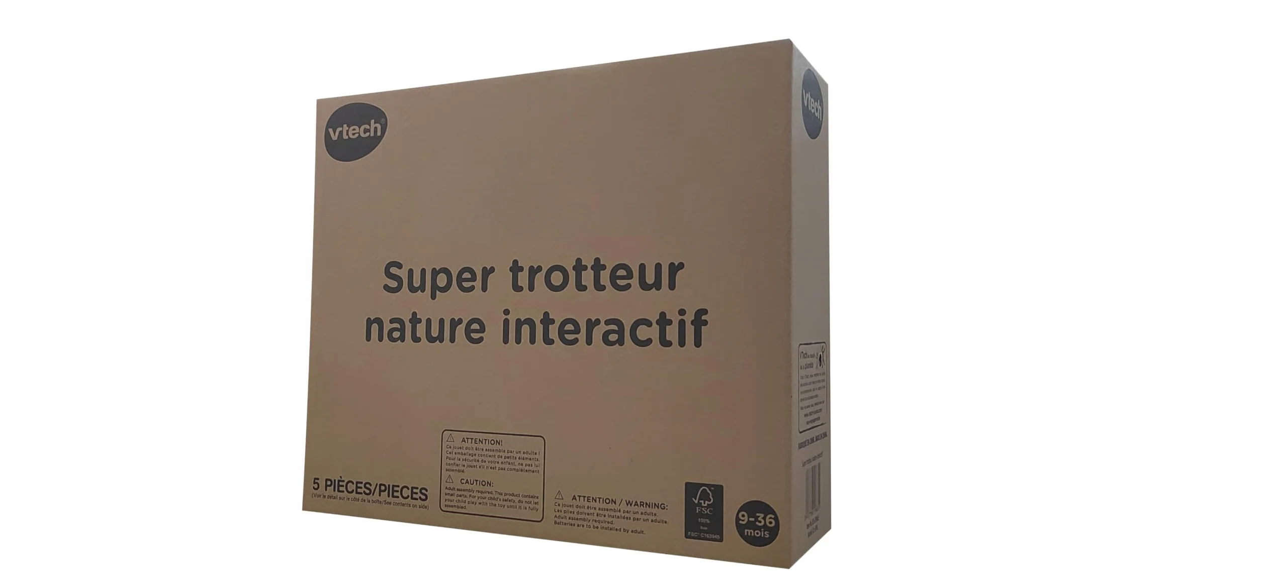 VTech Super Trotteur Nature Interactif, Trotteur Bébé 2 en 1 en Bois, Tableau d'Activités, Apprentissage de la Marche, Cadeau Bébé 9 Mois