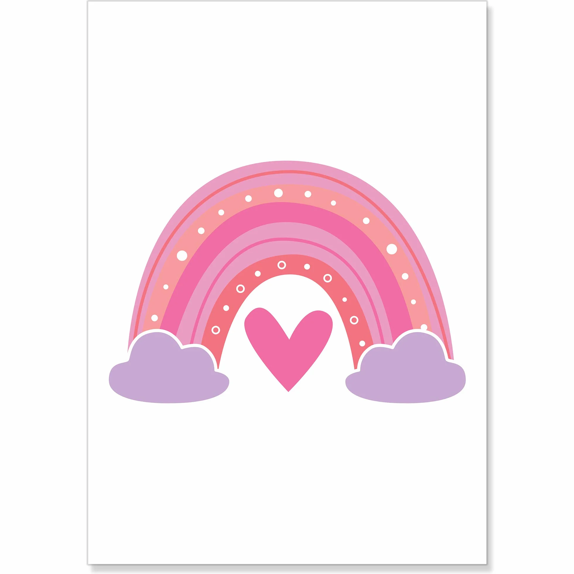 PREMYO Affiche Décoration Murale Alphabet ABC Arc-en-ciel Rose Papier Épais A4
