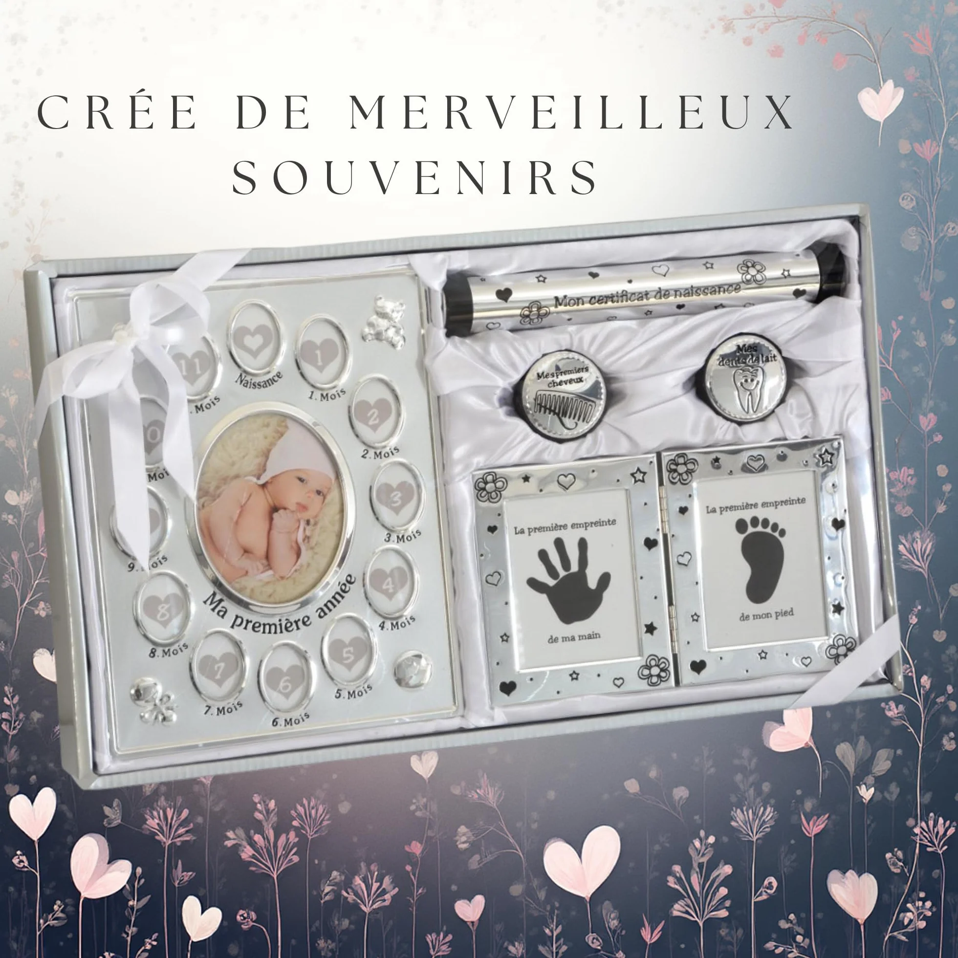 Coffret certificat de naissance pour garçons et filles