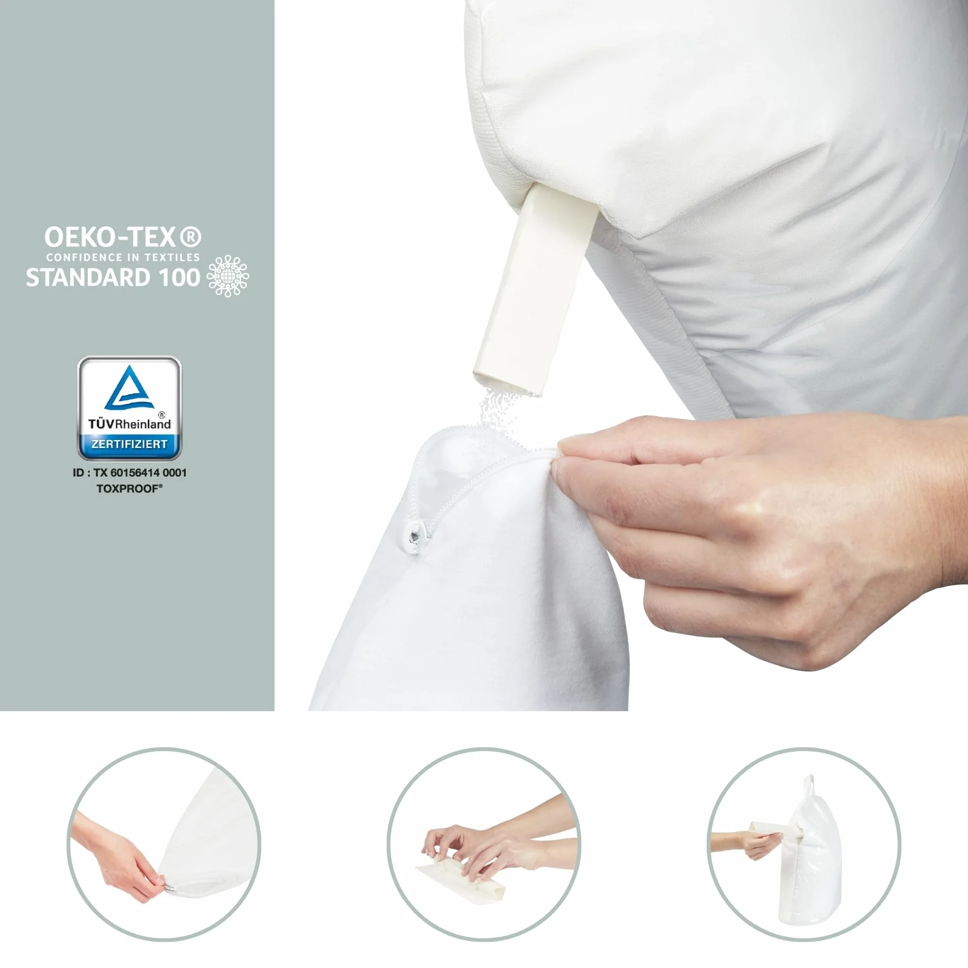 doomoo Recharge Microbilles Coussin Grossesse 10 L Oeko-Tex Toxproof