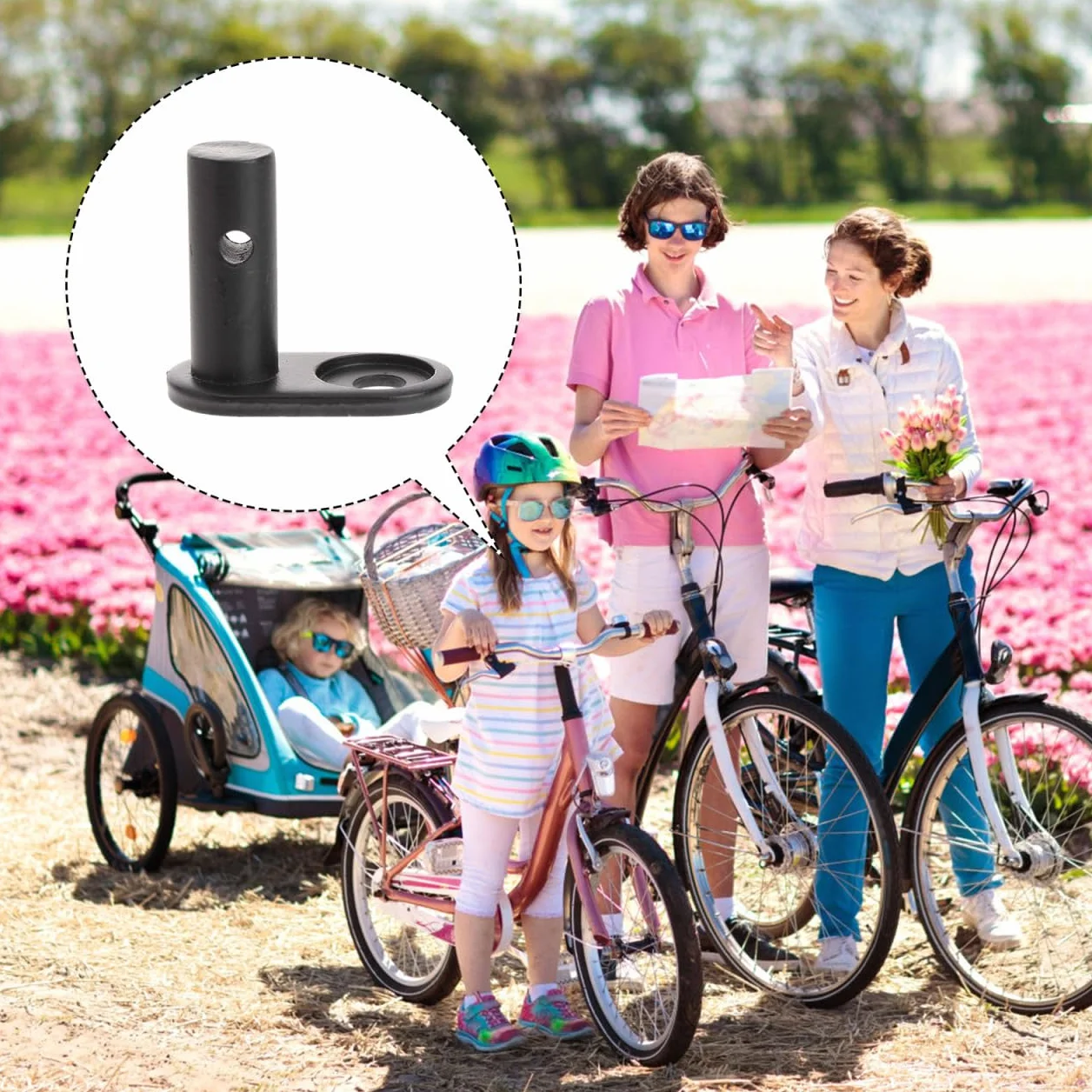 TOYANDONA Accessoires de remorque de vélo Fixation coude acier noir