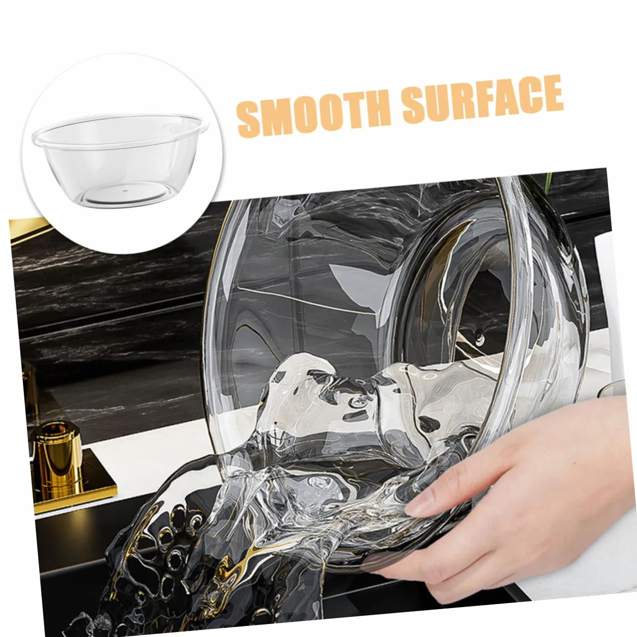 ABOOFAN Bassin en Plastique Transparent Résistant, Capacité Moyenne, Lavage Visage Salon