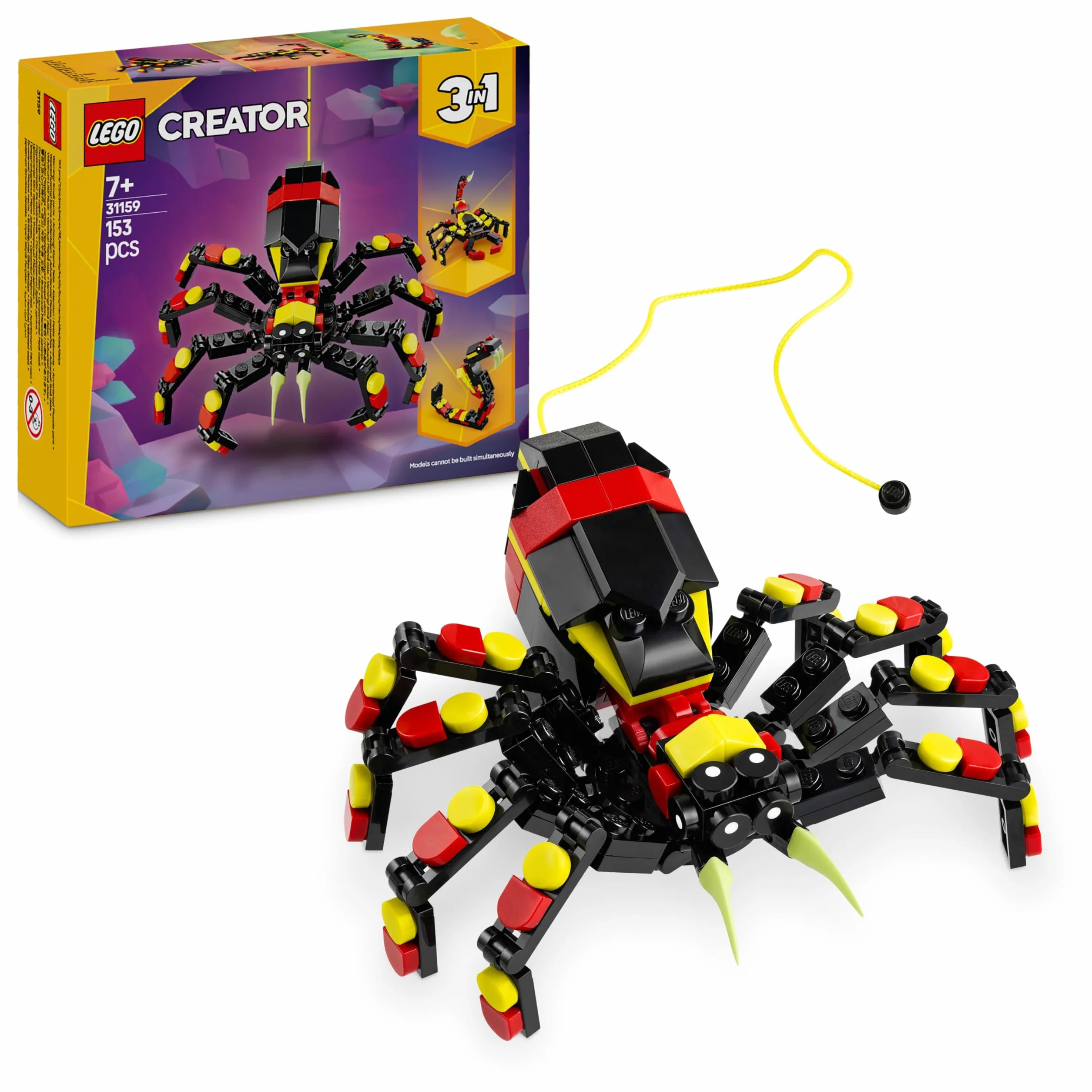 LEGO Creator 3-en-1 Animaux sauvages Araignée surprenante 31159 Jeu de construction Scorpion Serpent