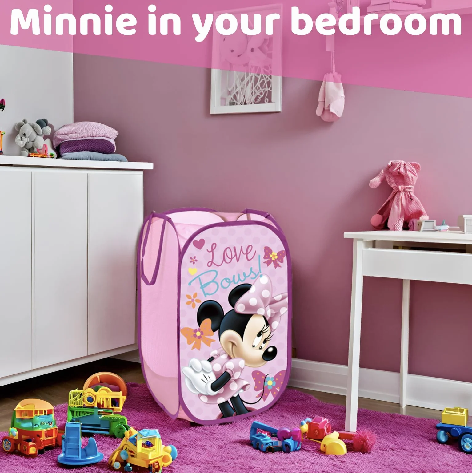 Panier pliable Minnie Mouse Disney 36x36x58 cm rangement jouets vêtements