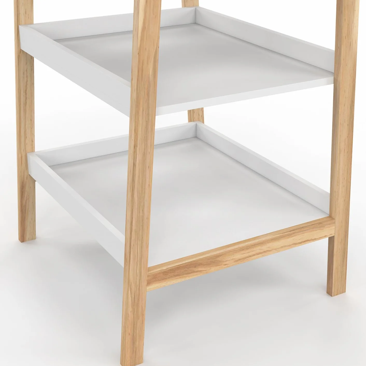 Table à Langer MAHE avec 2 étagères façon hêtre et Blanc