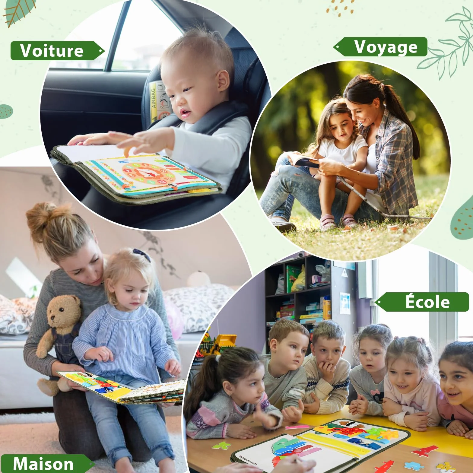 Française Busy Board Montessori 3 Ans 8 en 1 Jouets Éducatifs d'Activité Développement Cadeau Enfant Garçon Fille 3-5 Ans