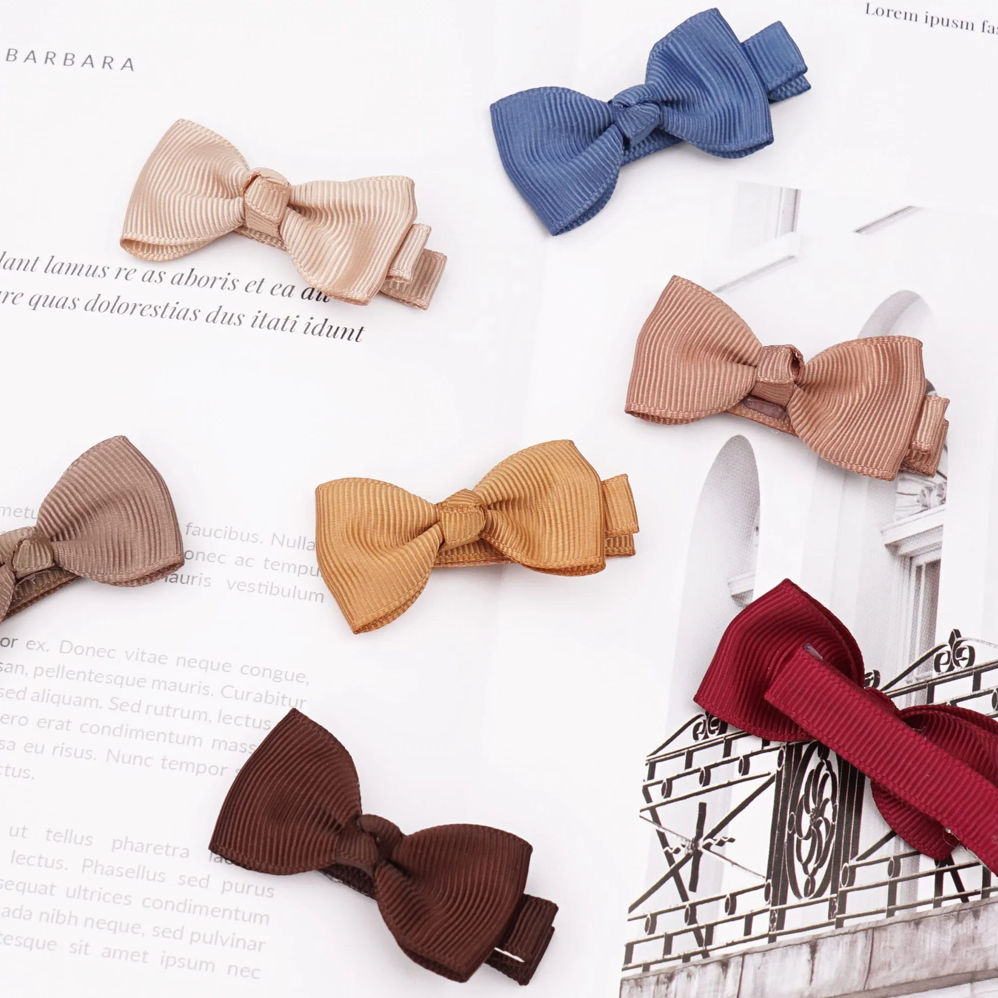 JOYOYO 50 pièces Barrettes cheveux filles Ruban complet recouvert 2 pouces pinces à cheveux pour cheveux fins