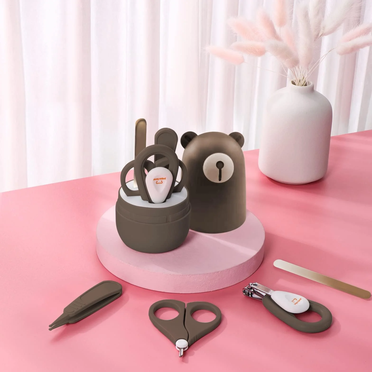 Set de coupe-ongles pour bébé avec étui, limes à ongles manucure pédicure nouveau-nés, cadeau nouvelle maman