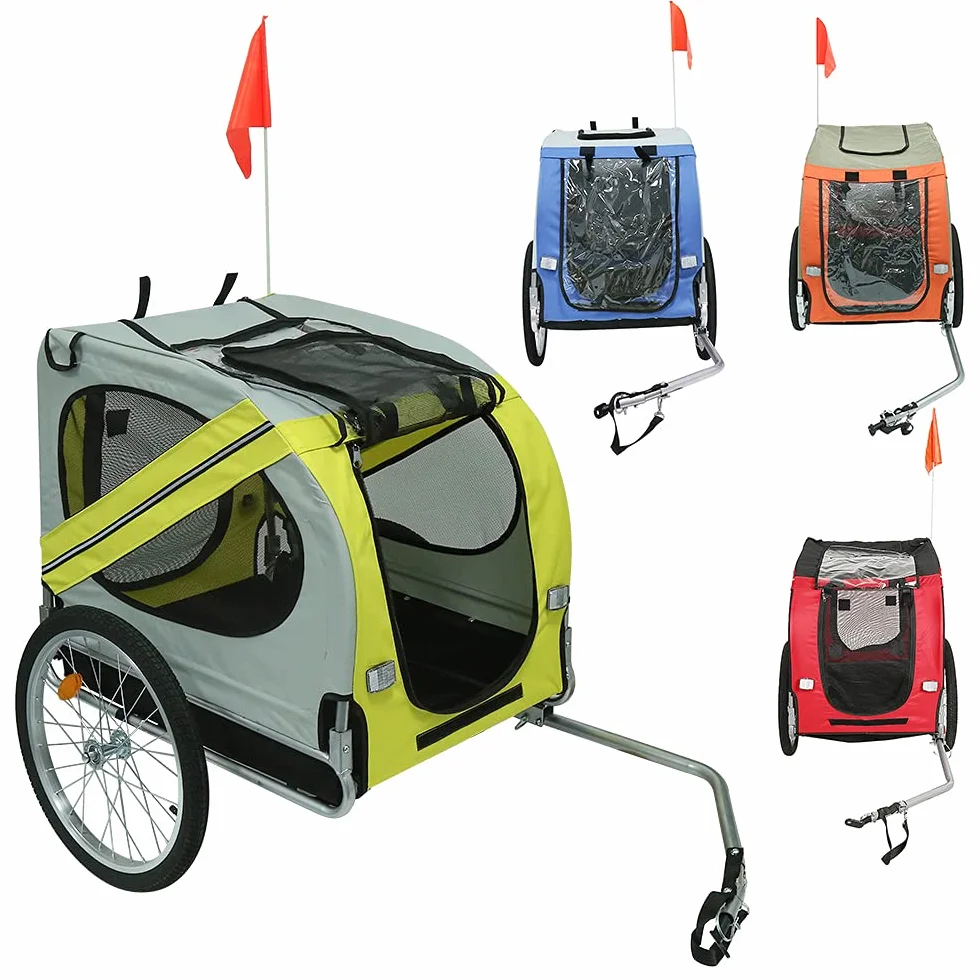 Remorque vélo 2 en 1 Chariot de Transport pour Animal de Compagnie Enfant Bébé 2 Places