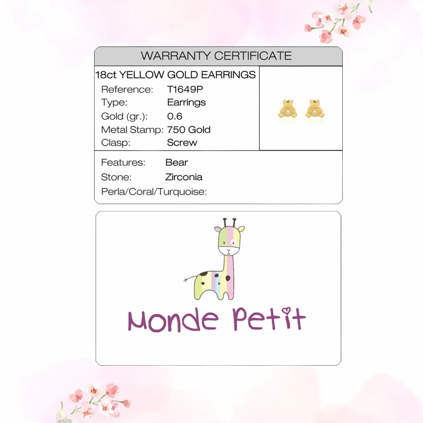 Monde Petit Bracelet Enfant Or Jaune 9 Carats Coffret Cadeau Certificat
