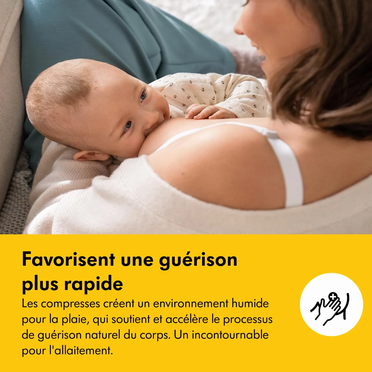 Medela Compresses hydrogel réutilisables pour mamelons douloureux, coussinets stériles, lot de 4