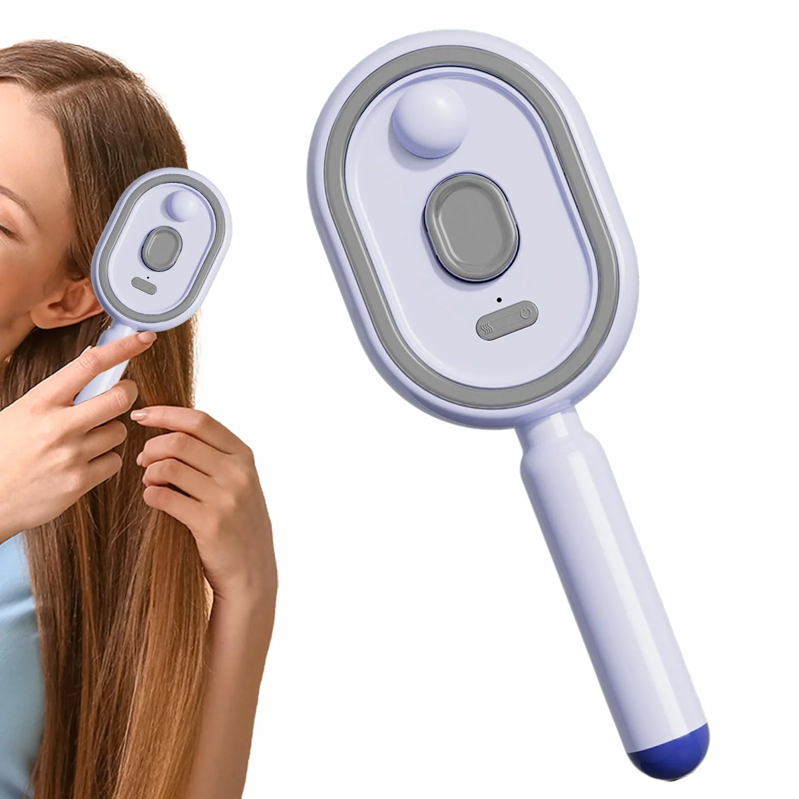 Brosse électrique démêlante par vibration coussin d'air rouge clair pour cheveux mouillés
