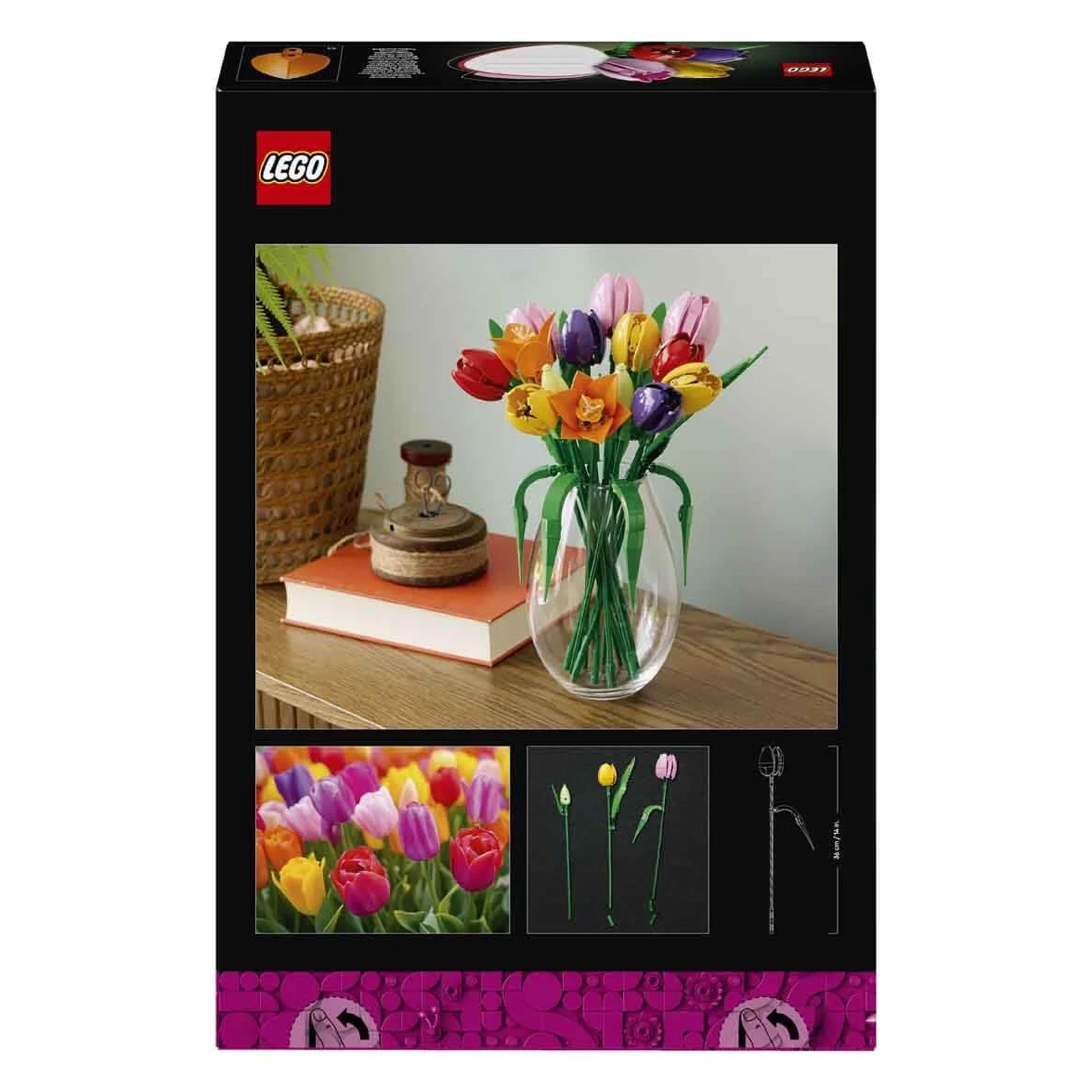 LEGO Botanicals Le Bouquet de Tulipes 11501 Set de Construction pour Adulte Fleurs Artificielles 14 Tulipes 5 Couleurs