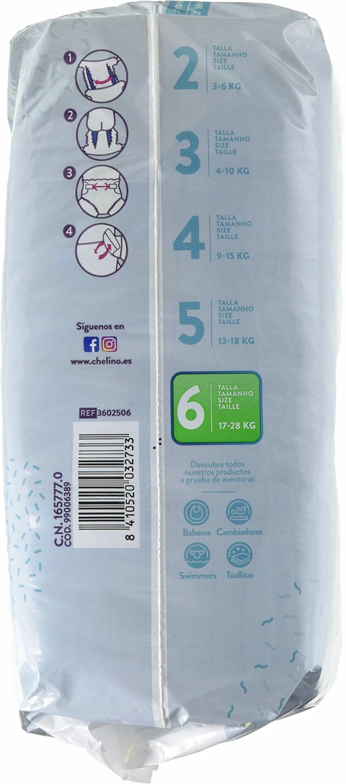Indas Chelino Mode & Love couches XL, Gr. 6 (17-28 kg), 27 pièces