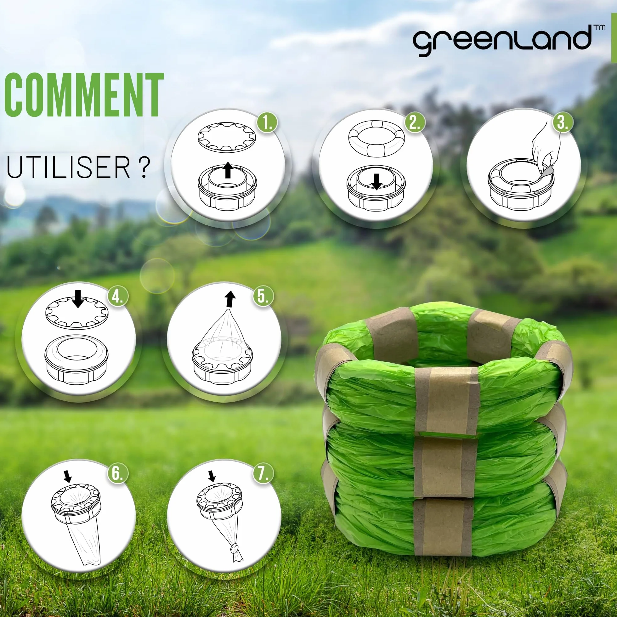 Greenland Anneaux de Recharge Tommee Tippee Twist & Click Simplee Sangenic Lot de 6