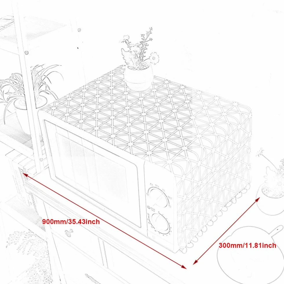 Housse de protection anti-poussière pour micro-ondes, accessoire de décoration maison