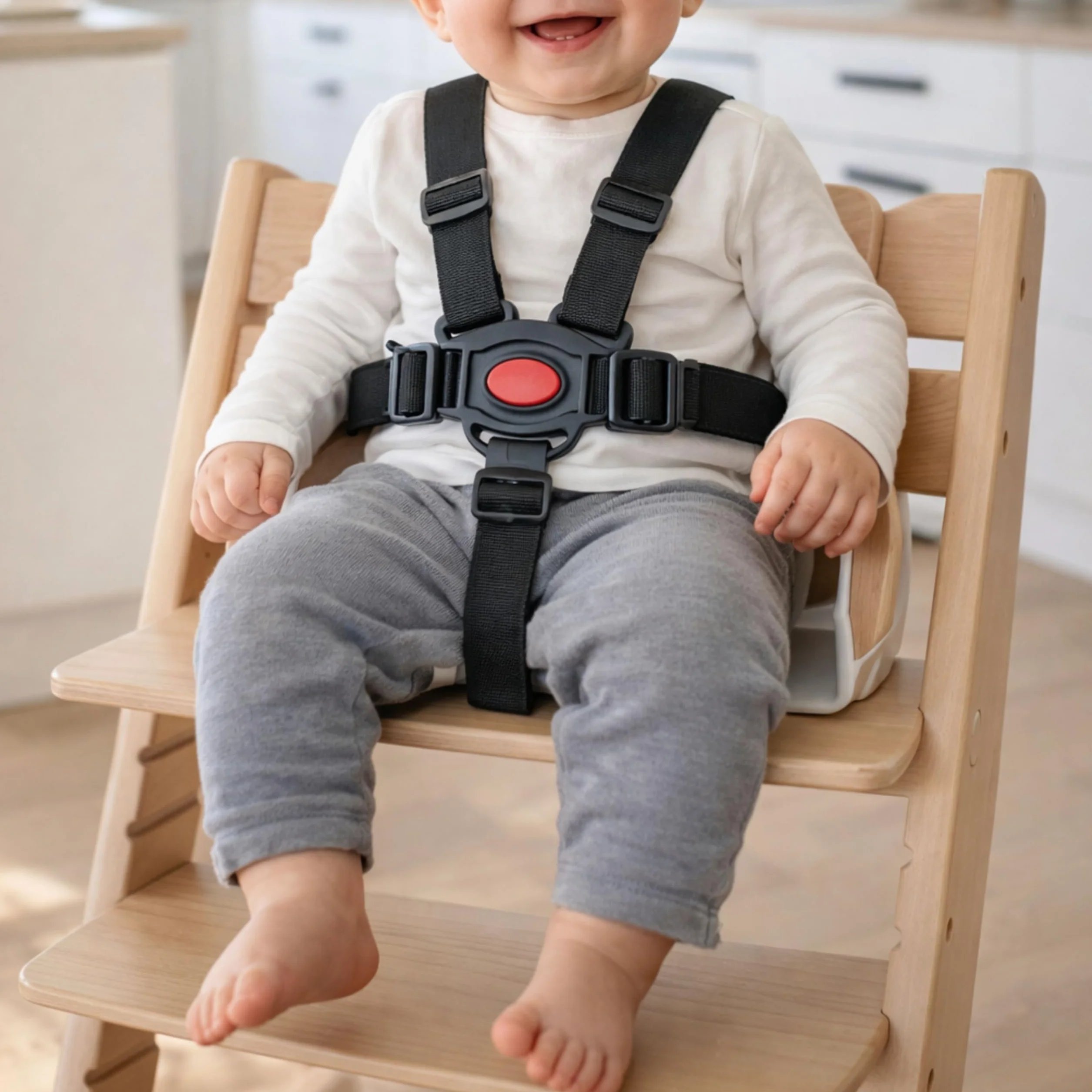 Chaise haute système de harnais 5 points Noir compatible Hauck Stokke Tripp Trapp Roba