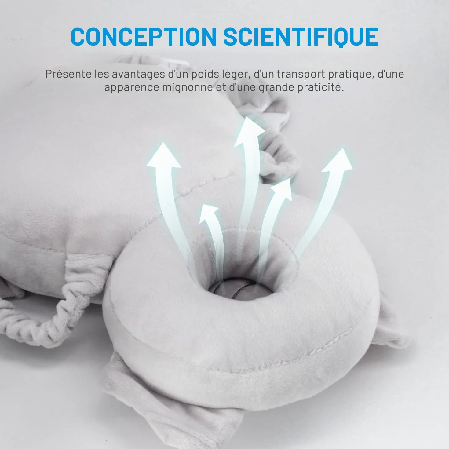Coussinets de Protection de la Tête pour Bébé, Doux Respirant Réglable, Éléphant, 4-24 Mois