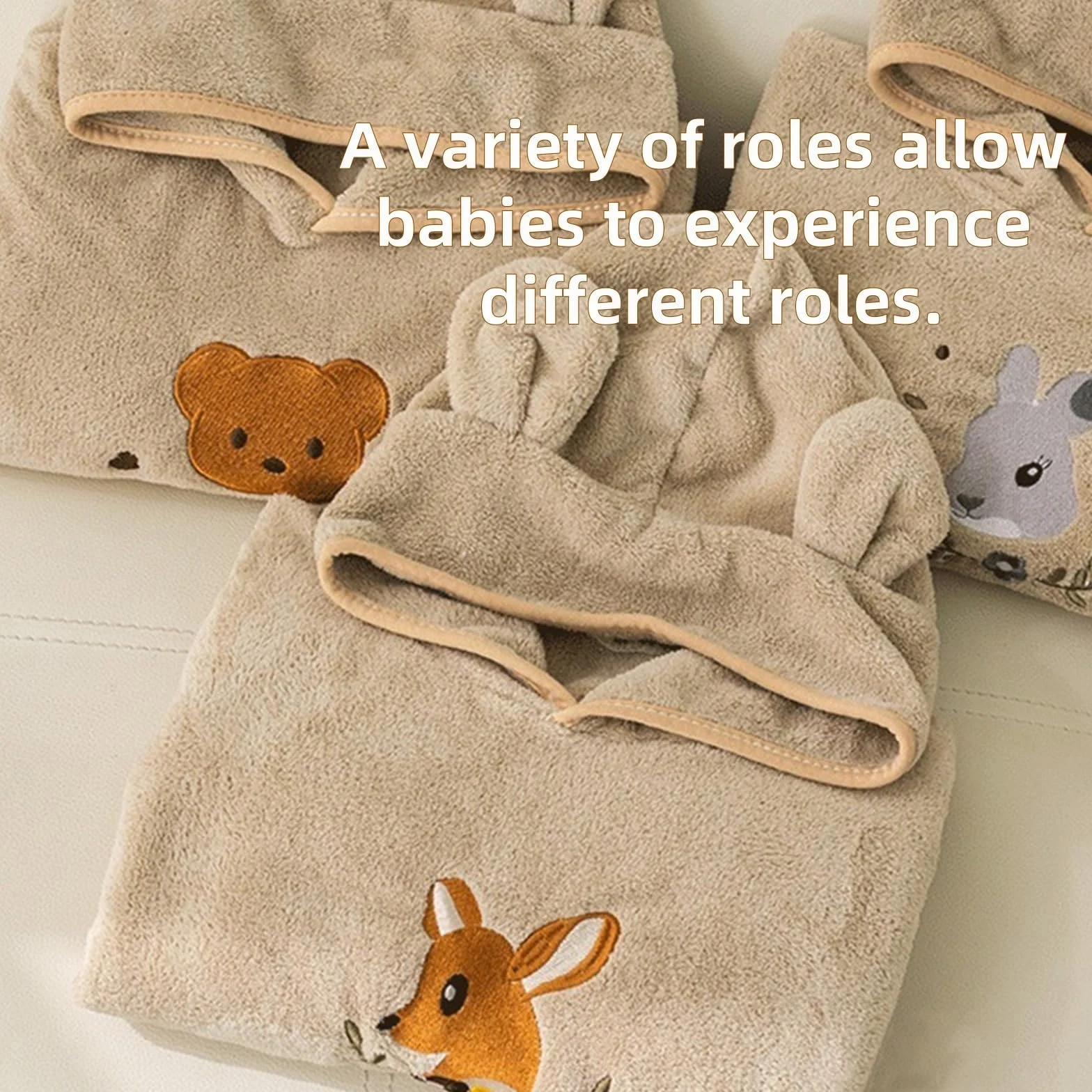 Serviette de Bain avec Capuche Bébé Poncho Super Absorbante 0-3 Ans