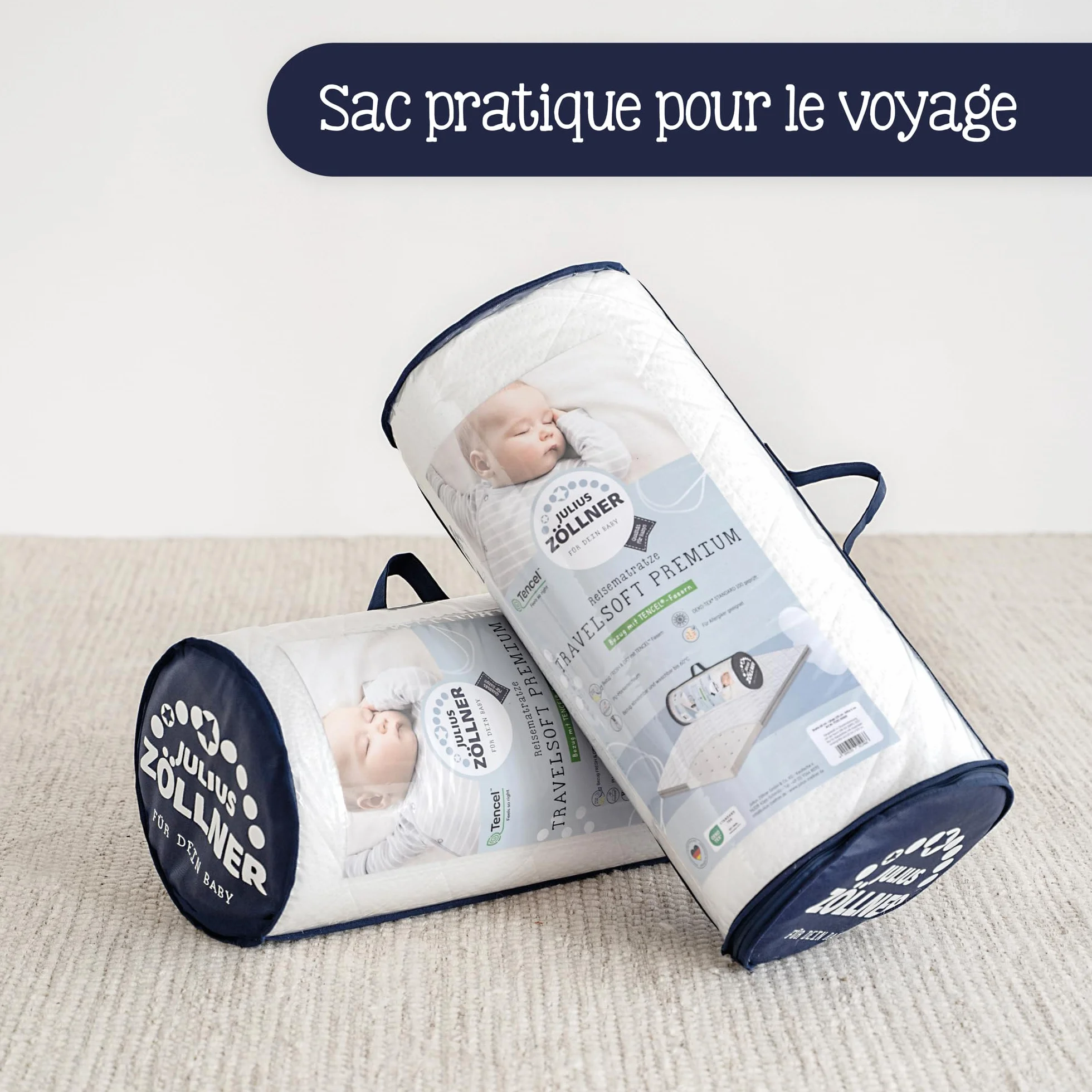 Julius Zöllner Matelas pour lit de voyage Travelsoft Premium 60/120 cm OEKO-TEX Standard 100