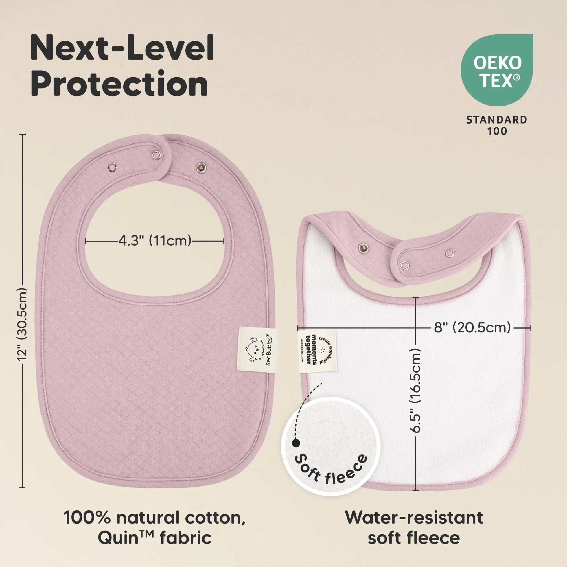KeaBabies 8-Pack Bavoirs Bébé en Coton Anti-bave Fille et Garçon