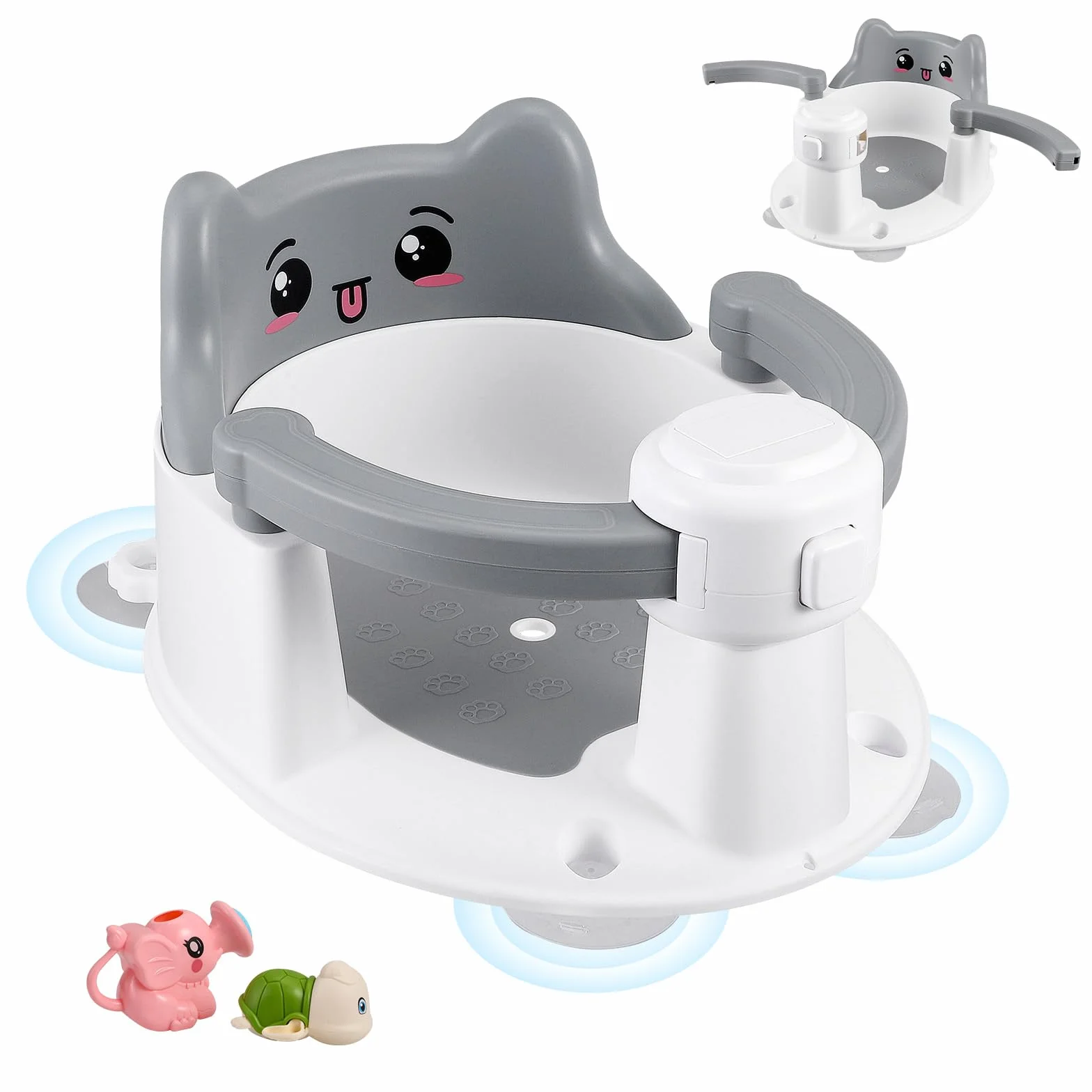 Siège de Bain Bébé Antidérapante 6 Mois+ avec 4 Ventouses