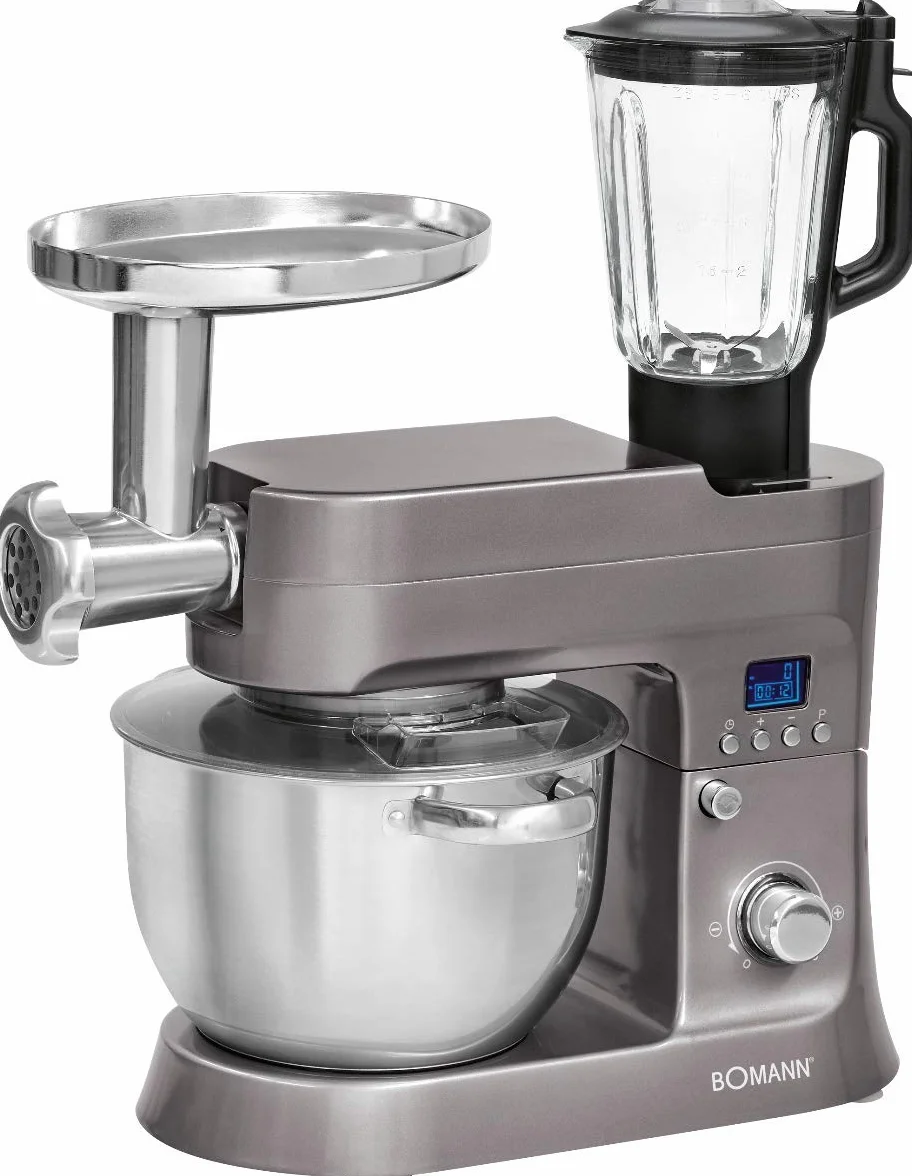 Bomann KM 1395 CB Robot Pâtissier Professionnel 4 en 1 1200 W Titane